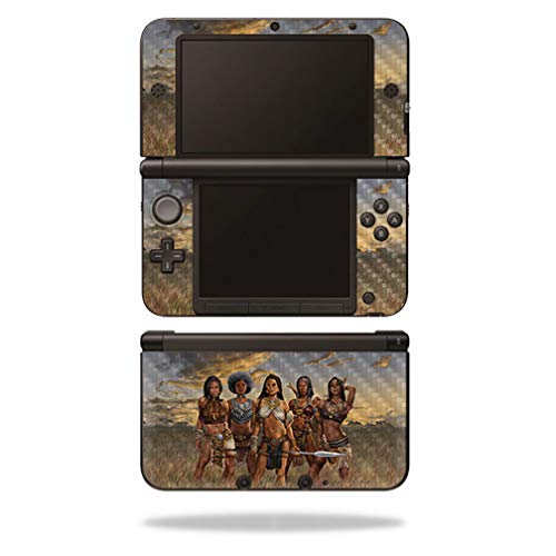 Premium Carbon Fiber Skin for Nintendo 3DS XL (2012-2014 Model) - African Queens Design | Protective & Durable Textured Cover | Easy to Apply & Remove | USA Made | Perfect for Gaming Protection & Customization