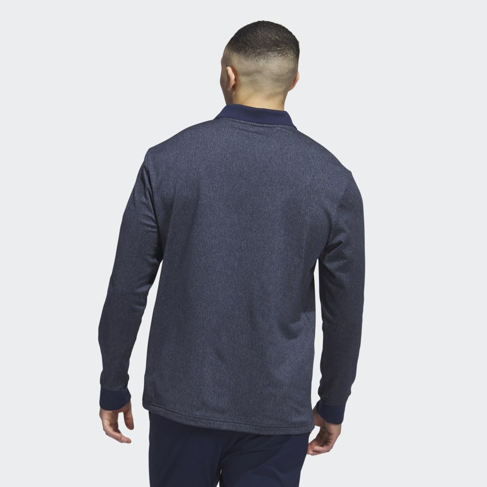 adidas Men's Essentials Long Sleeve Golf Polo Shirt - Moisture Wicking, UV Protection & Breathable - Perfect for Golf, Casual Wear & Outdoor Activities