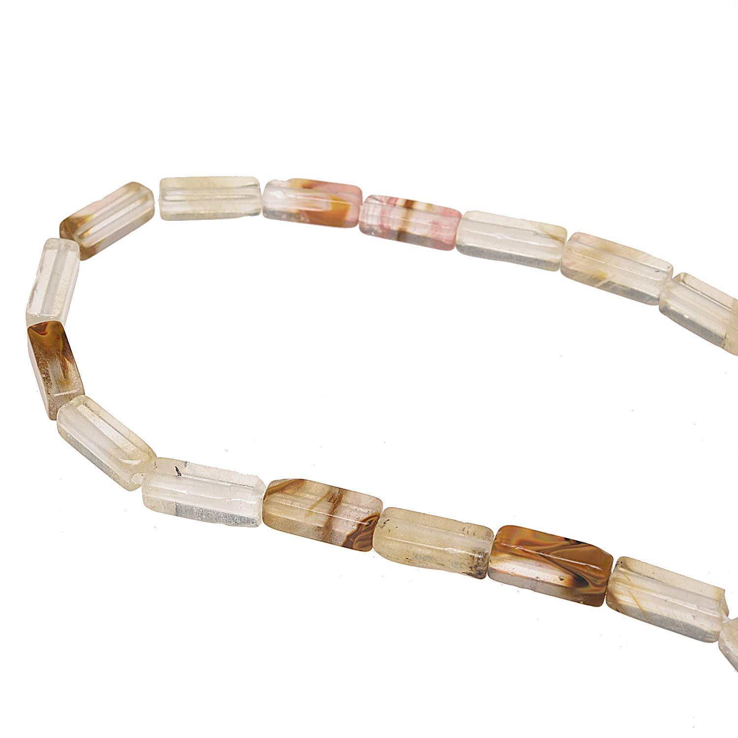 Yuncai 4x13mm Natural Stone Rectangle Loose Beads for DIY Jewelry Making - Brown Crystal Beads for Bracelets, Earrings, Necklaces - Perfect for Handmade Crafts, Gifts, and Boho Style Accessories