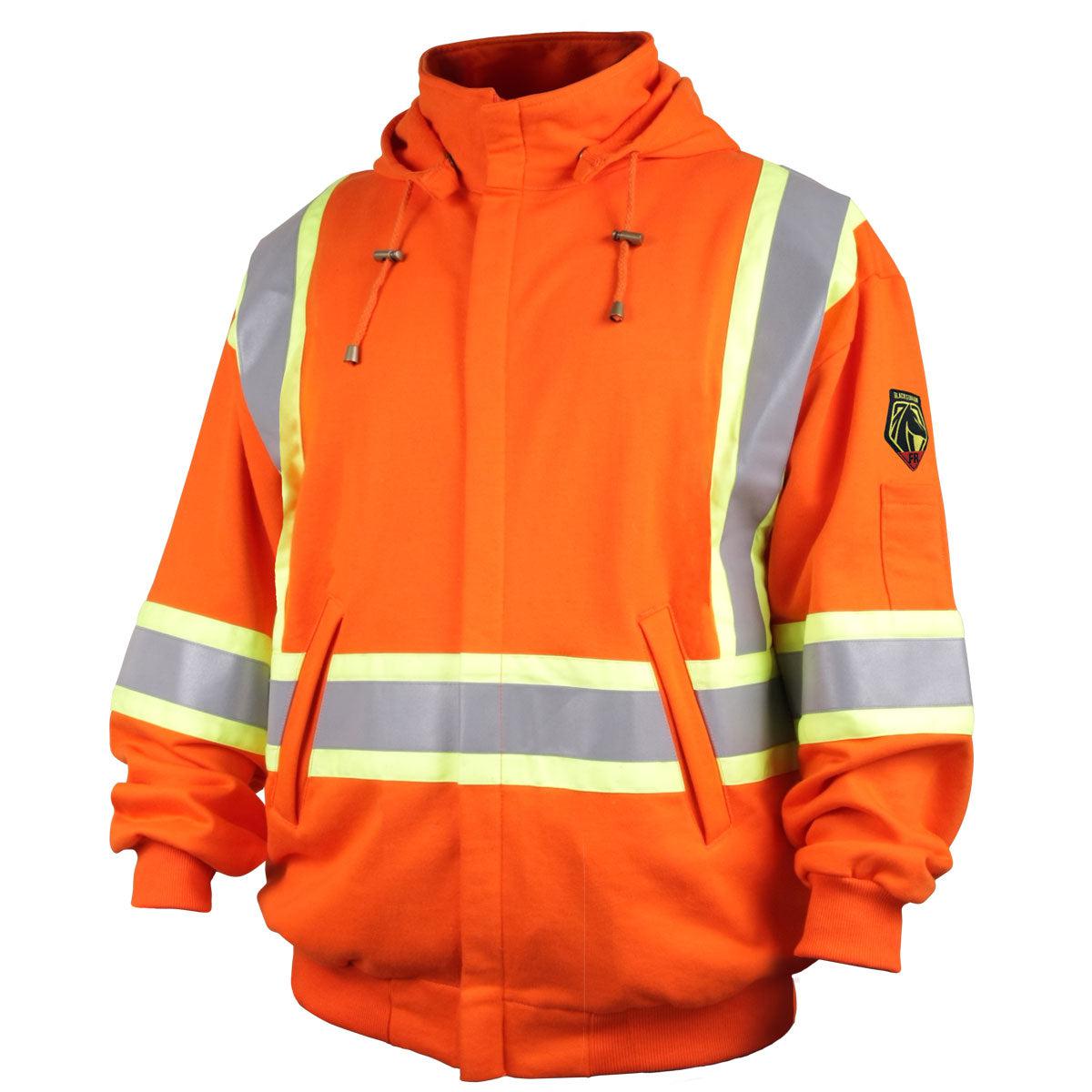 Black Stallion TruGuard 200 FR Cotton Full Zip Hooded Sweatshirt - Flame Resistant Workwear for Construction & Industrial Safety (Model JF1332) | Ideal for Electricians, Welders & Outdoor Workers