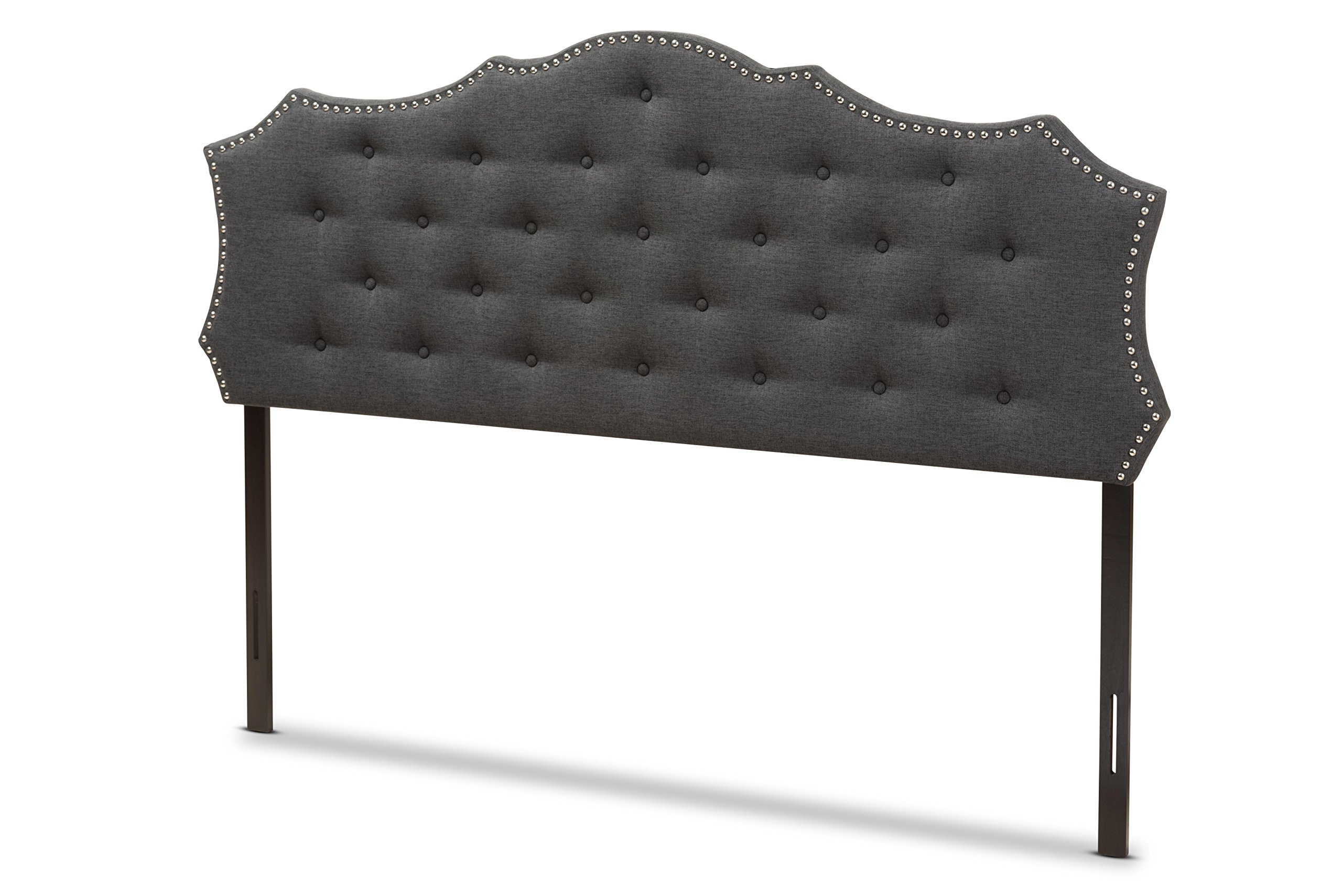 Baxton Studio Coralie Modern Dark Grey Fabric King Size Headboard - Contemporary Bedroom Decor for Master Suite & Guest Room
