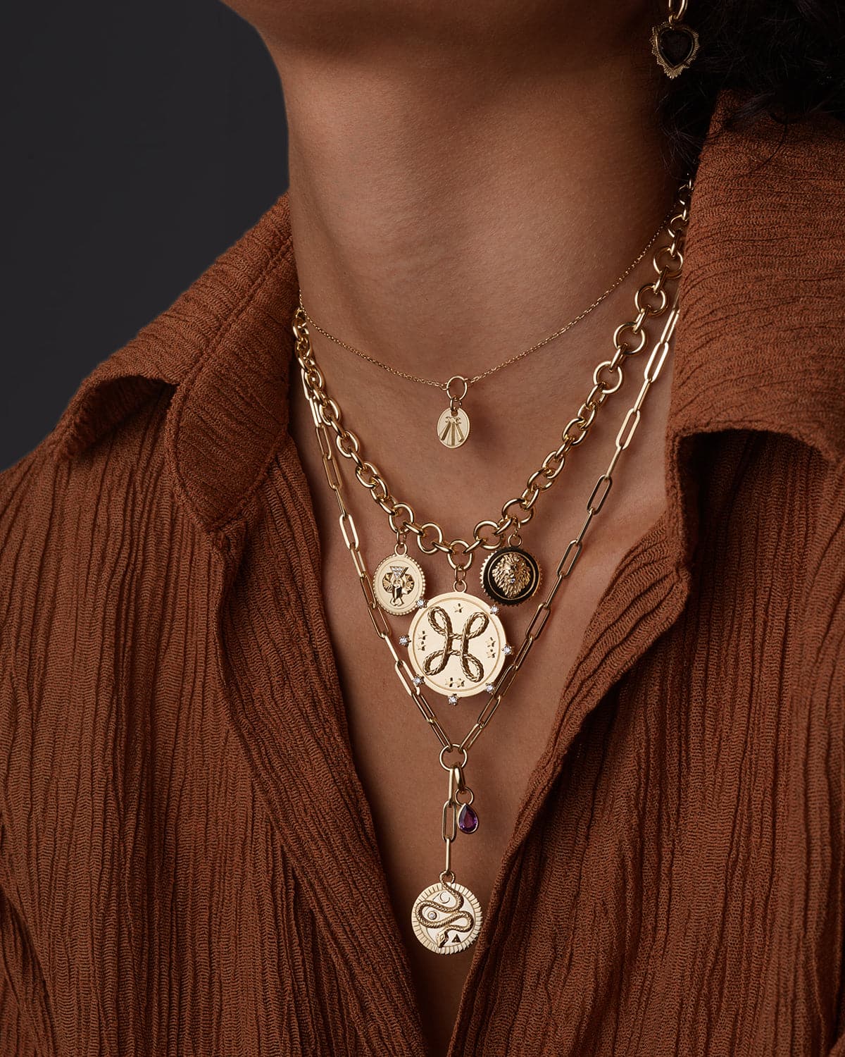 Love Large Medallion Necklace - Elegant Statement Jewelry for Women, Perfect for Weddings, Parties & Special Occasions