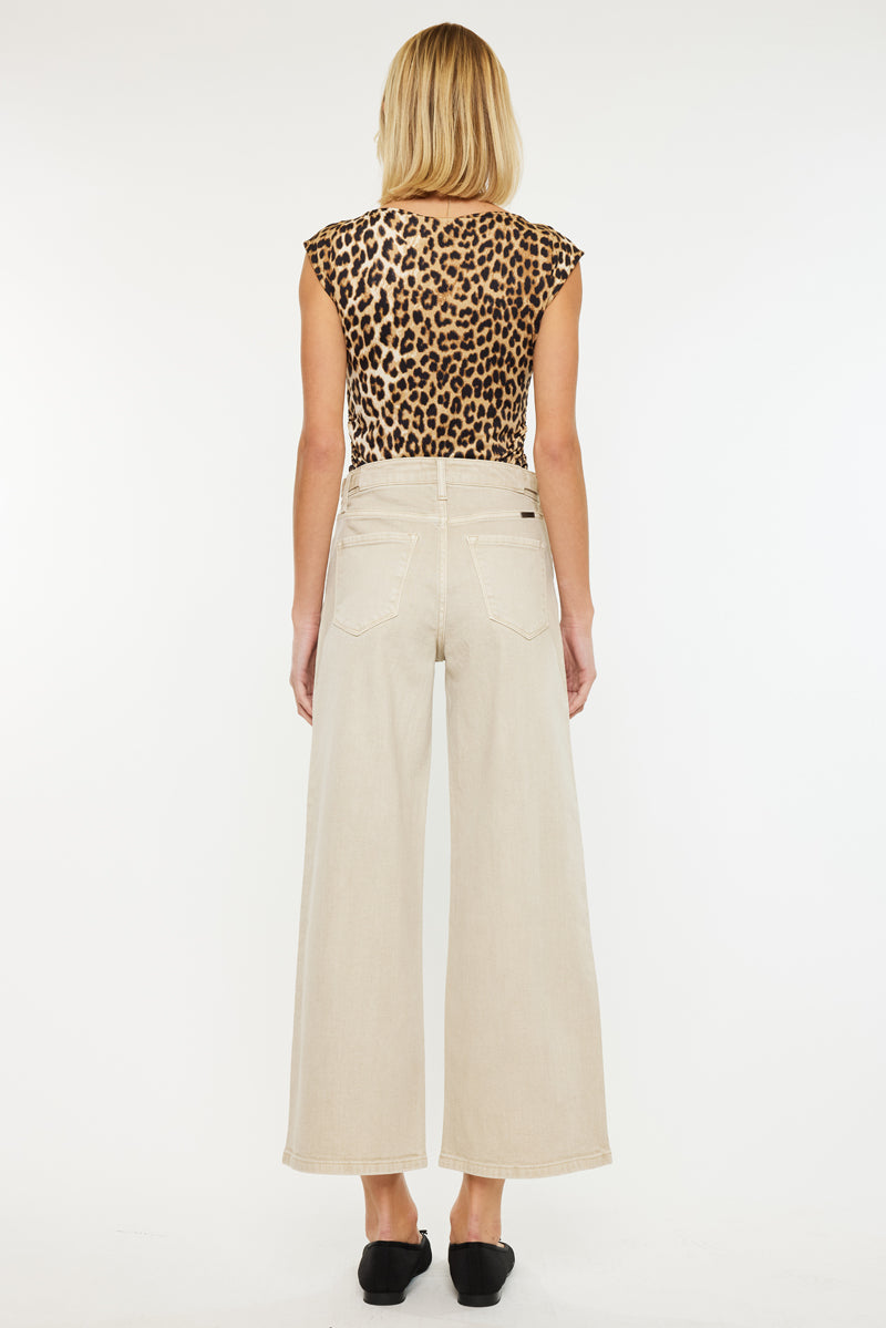 Calla Ultra High Rise Cropped Wide Leg Jeans for Women - Trendy High Waisted Flare Pants for Casual & Office Wear