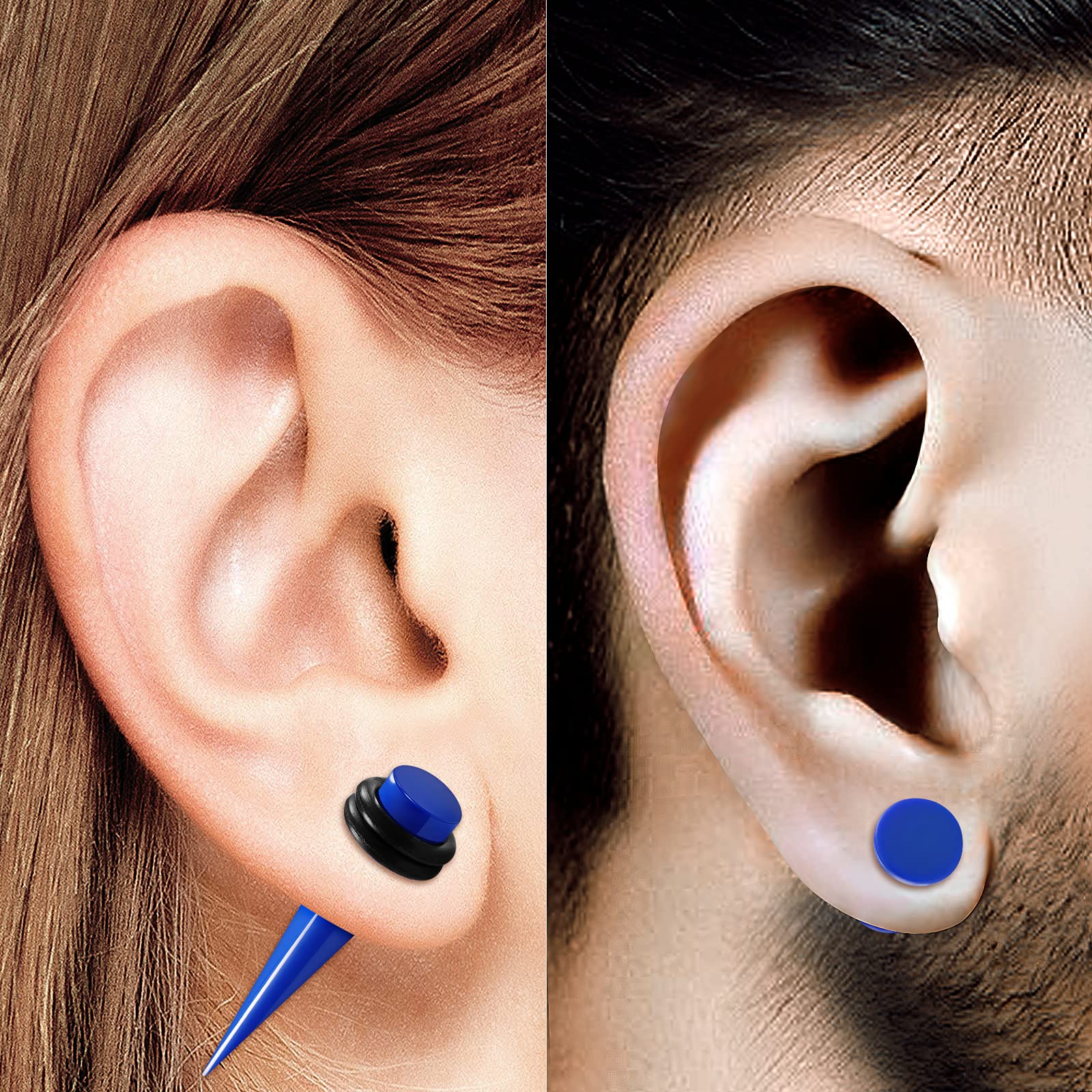 2 Pairs Acrylic Taper Expander Double Flared Ear Stretching Plugs - Body Jewelry for Ear Gauging & Stretching - Perfect for Ear Piercing Care, Stretching Kits, and Alternative Fashion Accessories