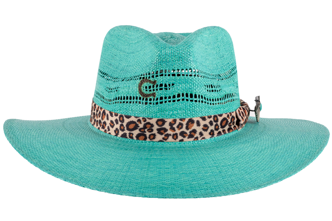 Charlie 1 Horse Turquoise Straw Cowboy Hat - Western Style Sun Protection for Outdoor, Rodeo & Country Music Festivals