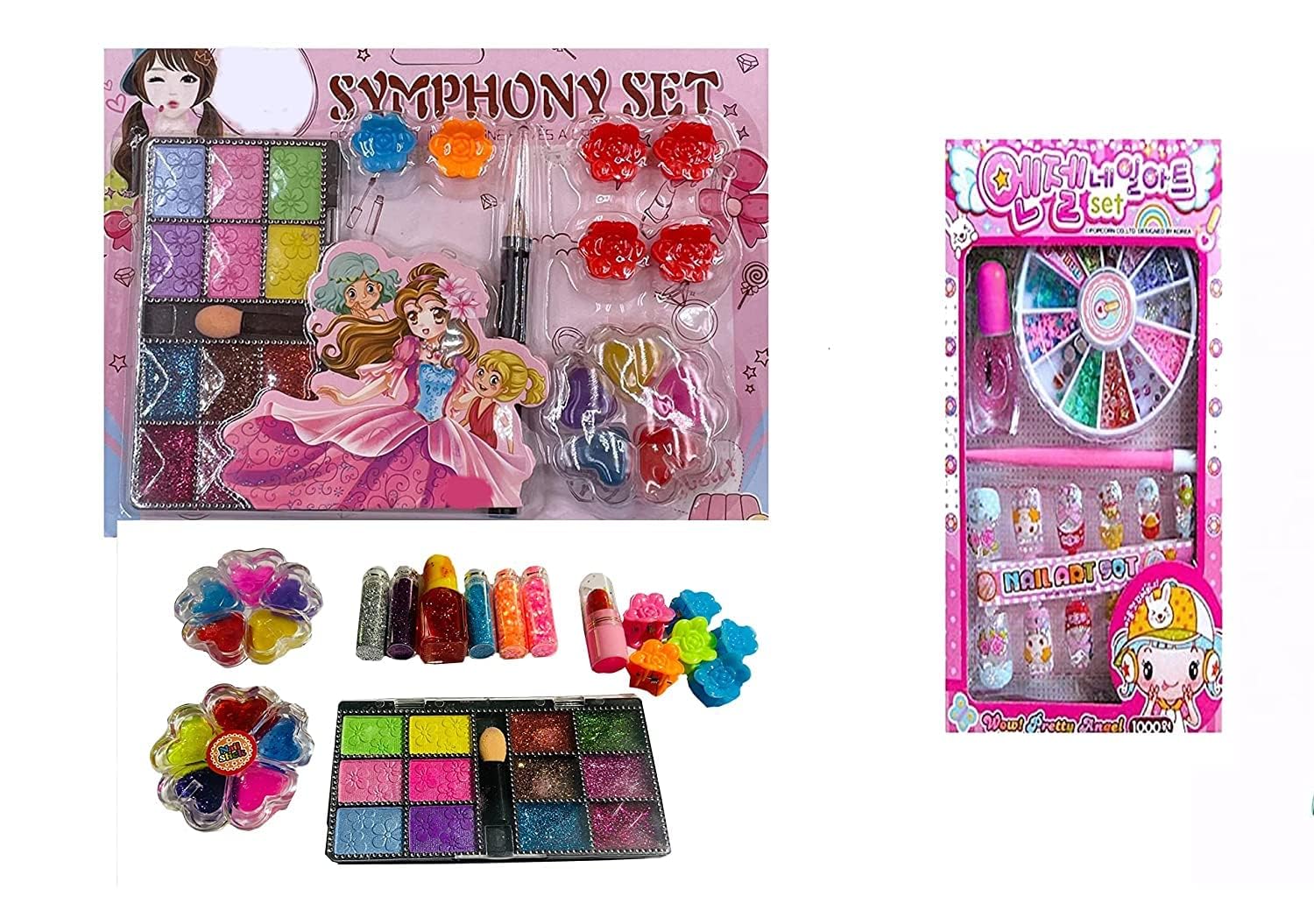 V.I.C Real Cosmetic Kids Makeup Kit for Girls - Washable Play Makeup Set with Nail Art Box | Perfect Gift for 3-7 Year Old Girls | Birthday Party, Dress-Up & Pretend Play