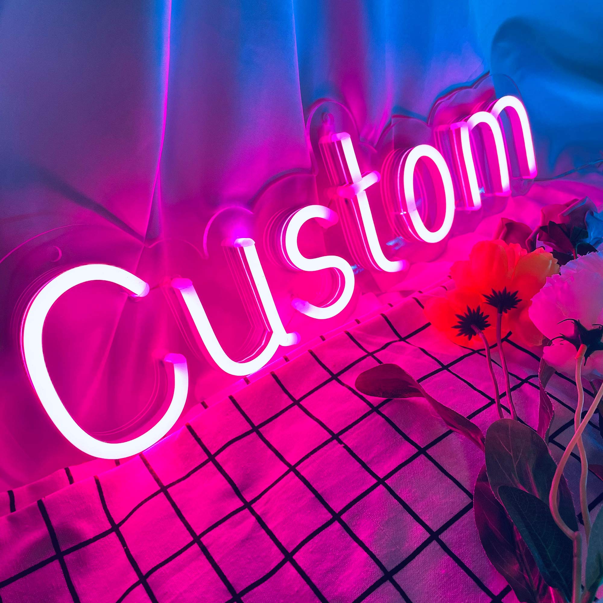 Custom LED Neon Signs - Personalized Neon Lights for Bedroom, Wedding, Birthday Party & Home Décor | Bar Store Logo Neon Sign (1 Line Text, Up to 45