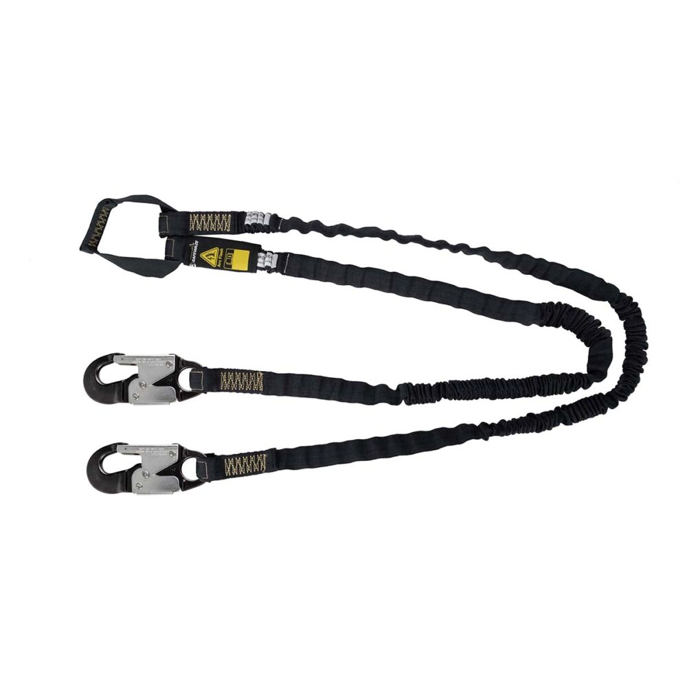 Arc Flash 6' Internal Energy Absorbing Lanyard - Aramid Fiber, Dual Leg Safety Harness with Soft Loop & Aluminum Snap Hook for Electrical Work & Fall Protection