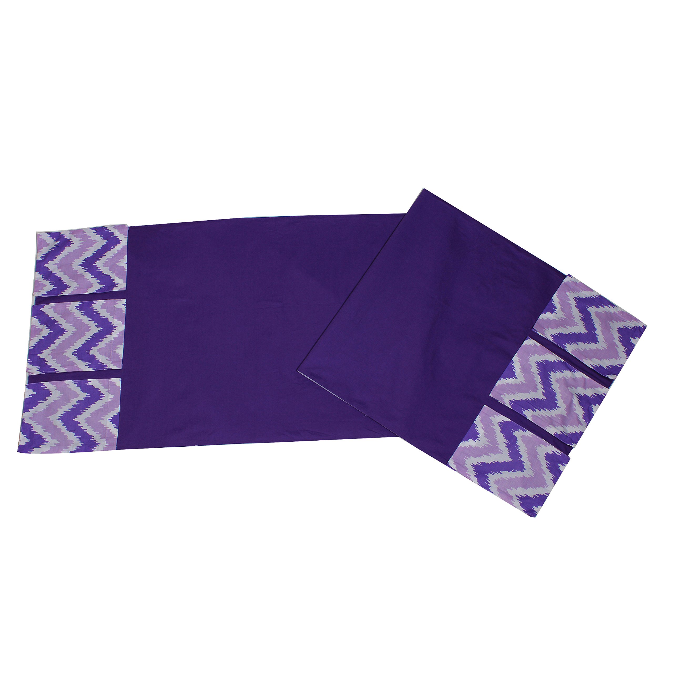 Bacati Mix N Match Ikat Zigzag Chevron Nursery Storage Organizer - Changing Table Storage Runner, Purple - Perfect for Baby Room Decor & Diaper Changing Essentials