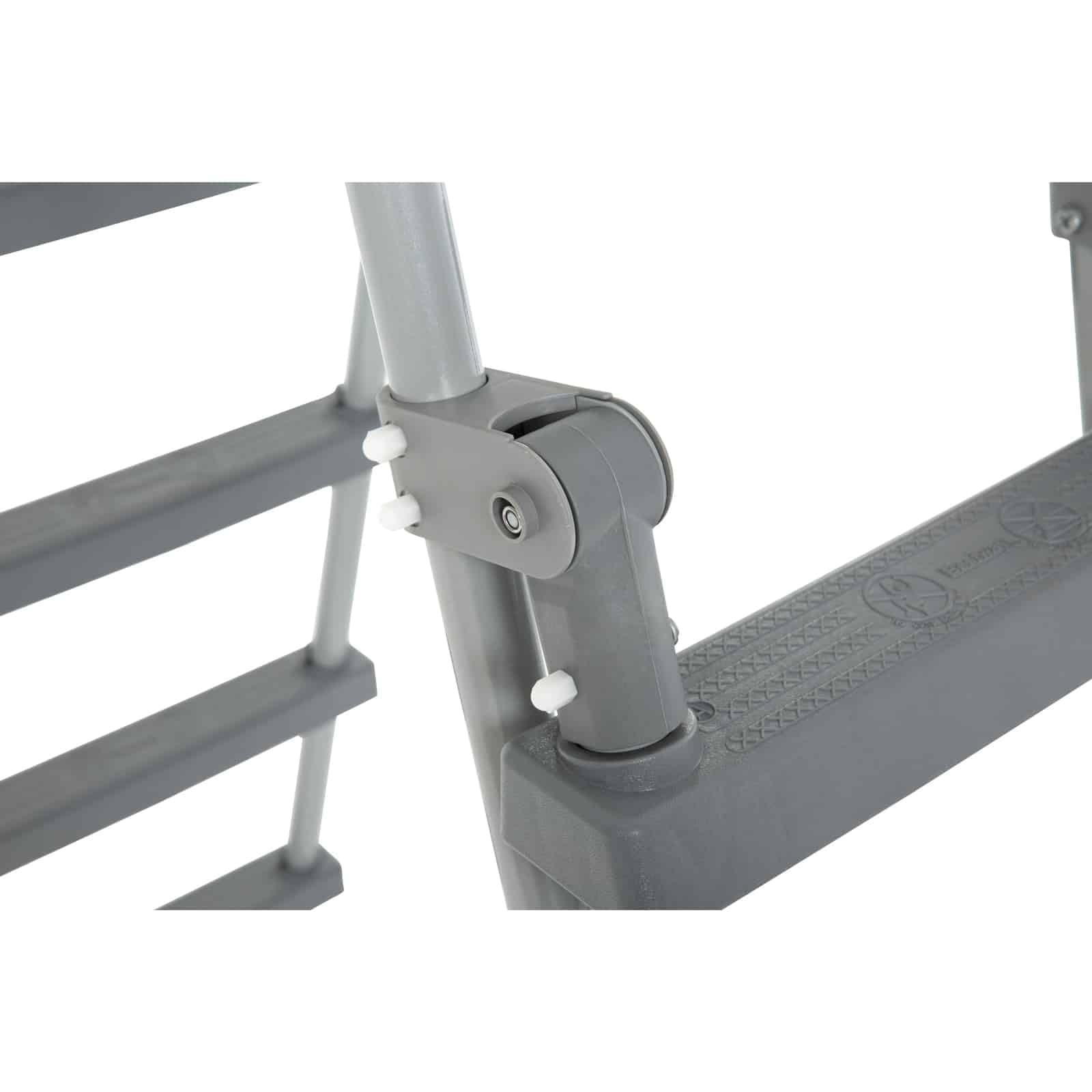 Bestway BW58330-21 Flowclear 42’’ Grey Metal Above Ground Pool Ladder, 107 cm - Durable and Safe for Family Swimming Pools