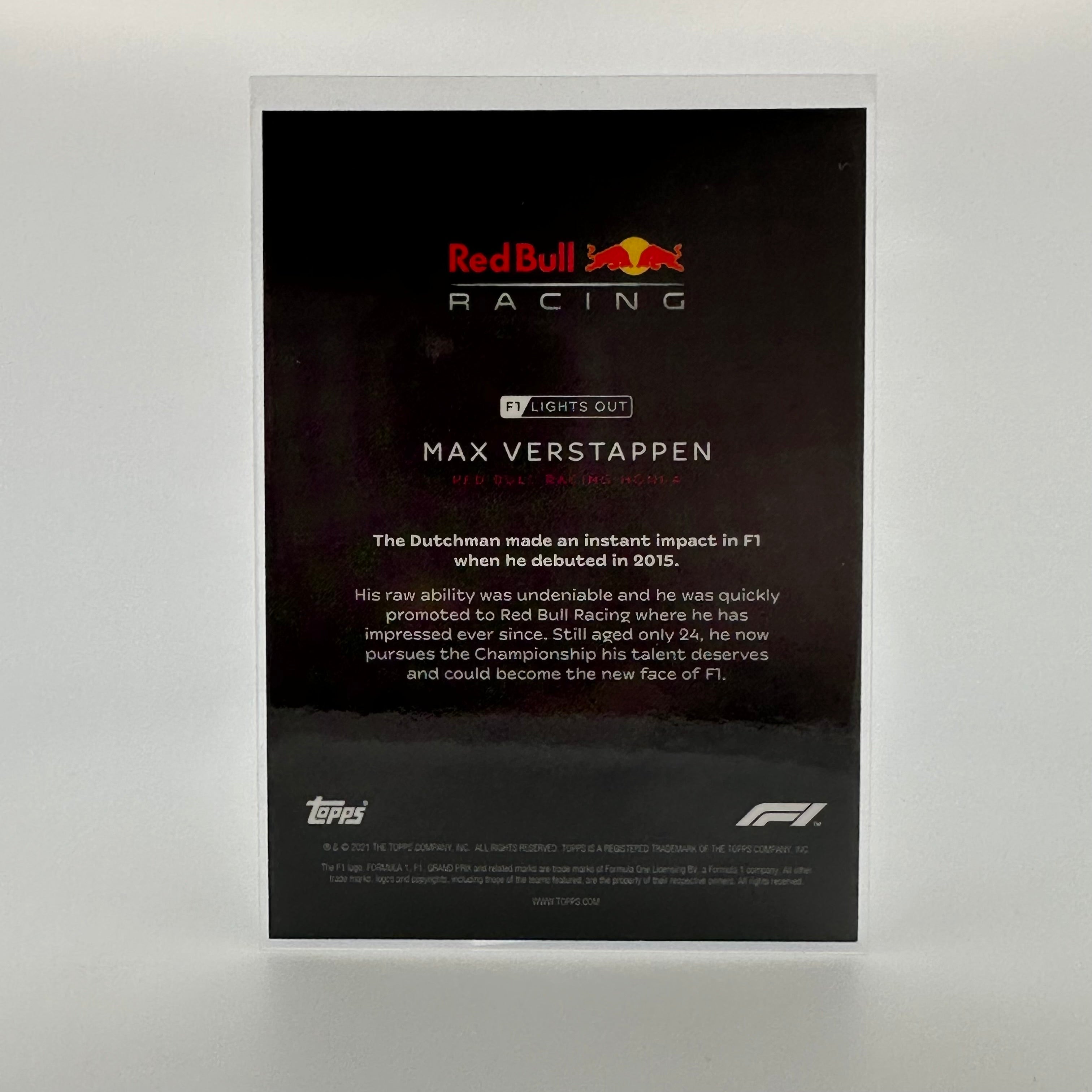 Max Verstappen 2021 F1 Driver Card - 05/50 Aqua Parallel - Collectible Trading Card for Formula 1 Fans & Sports Memorabilia Enthusiasts - Perfect for Display, Gifts, and Racing Collections