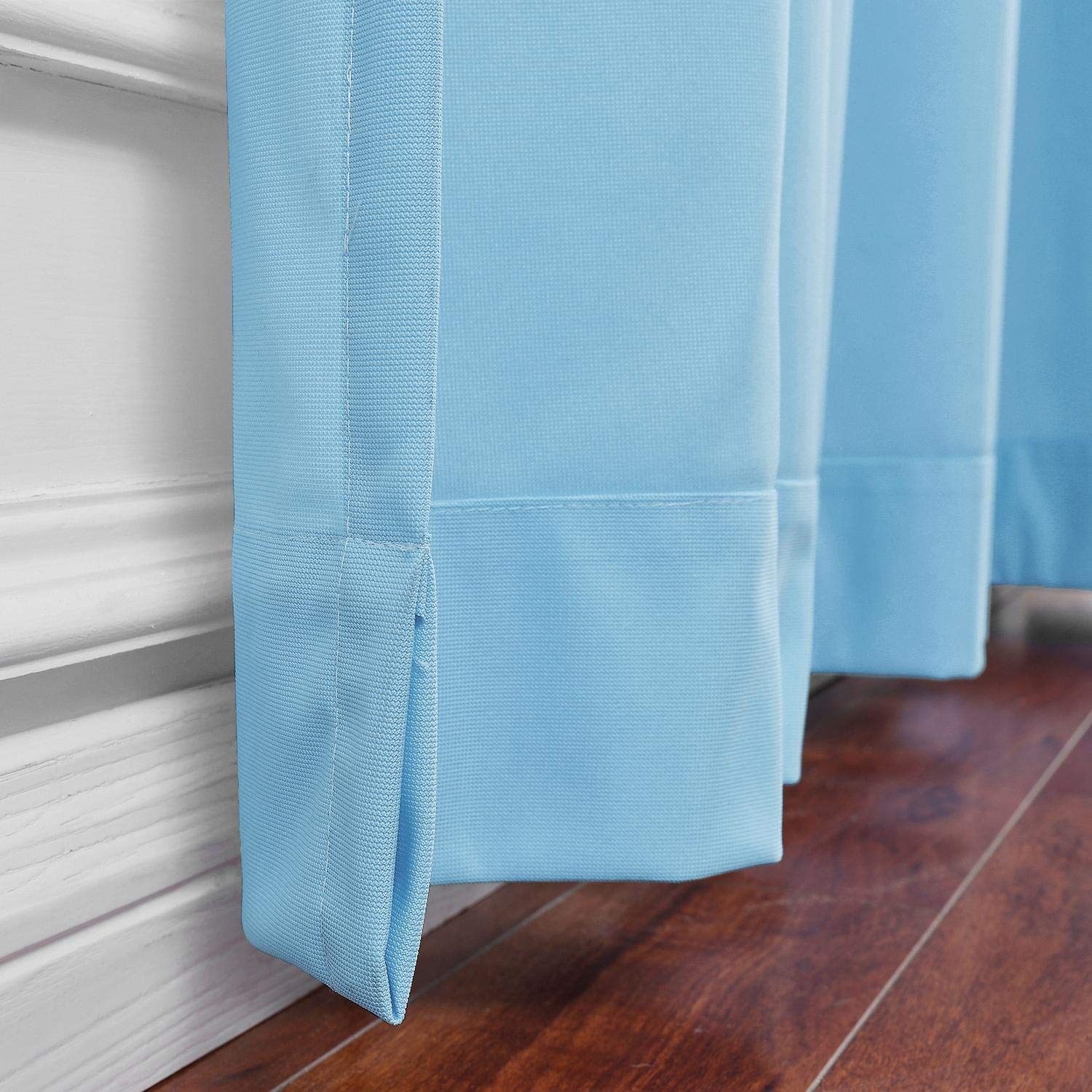 Macochico Extra Wide Medical Privacy Curtains - 12ft Wide x 8.5ft Tall Pinch Pleated Hospital Curtains, Blue Clinic Room Divider for Hospitals, SPA, Labs & Nursing Homes (1 Panel) - Sound Dampening & Infection Control Solution