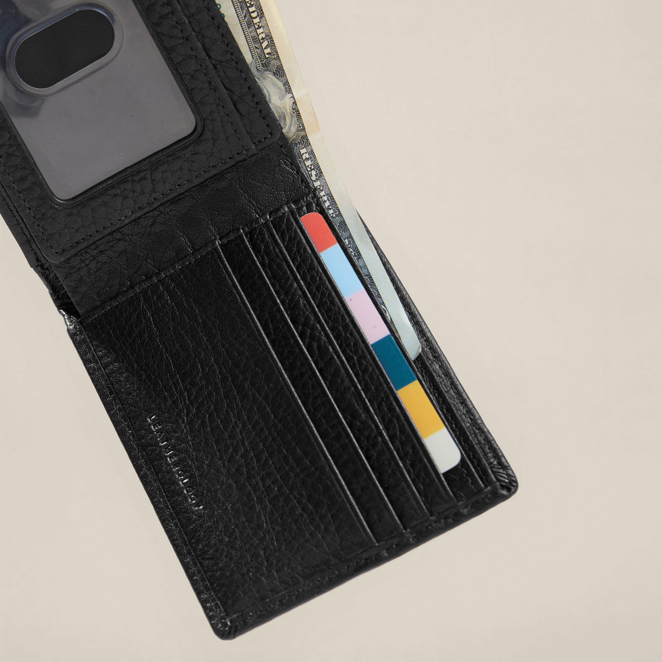 Premium Ebony Bifold Wallet with Flap - Slim RFID Blocking Leather Wallet for Men - Perfect for Everyday Use, Travel & Business