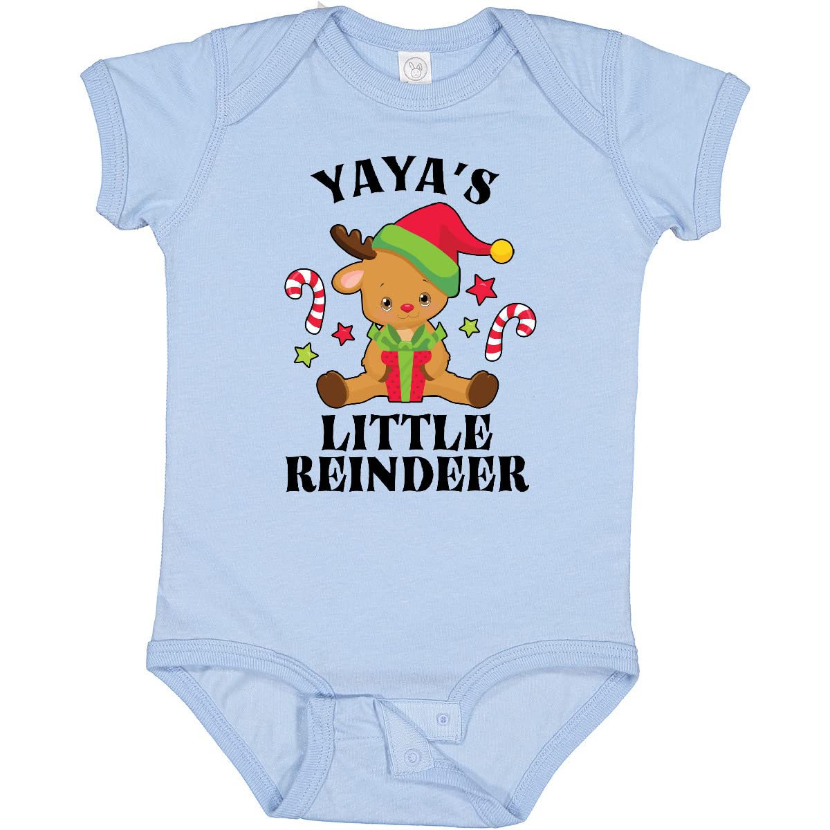 Inktastic Christmas Yaya's Little Reindeer with Candy Canes Baby Bodysuit - Cute Holiday Outfit for Infants & Toddlers - Perfect for Christmas Photos, Family Gatherings & Festive Celebrations