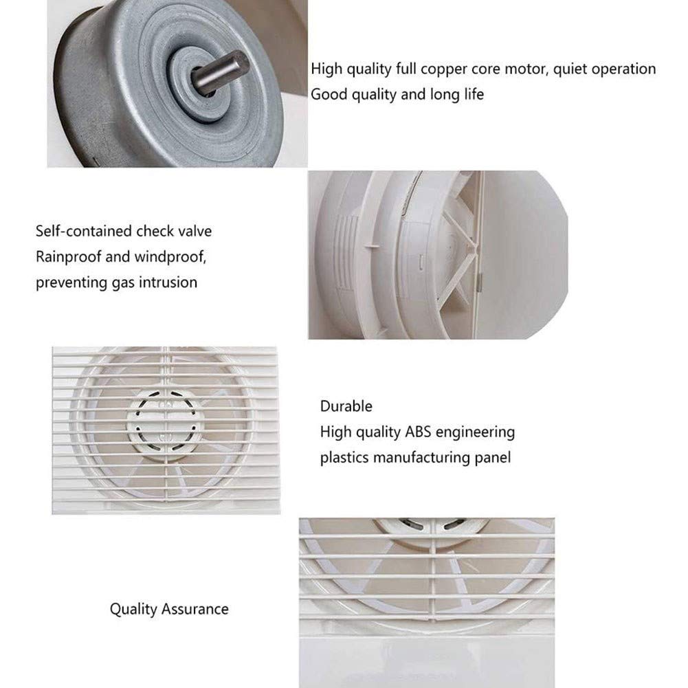 High Power Low Noise Industrial Extractor Fan - Commercial Kitchen & Bathroom Exhaust Fan with Wall Mount Louver - Perfect for Home, Restaurant, Office Ventilation - Living Room, Bedroom, Bathroom & Kitchen Use