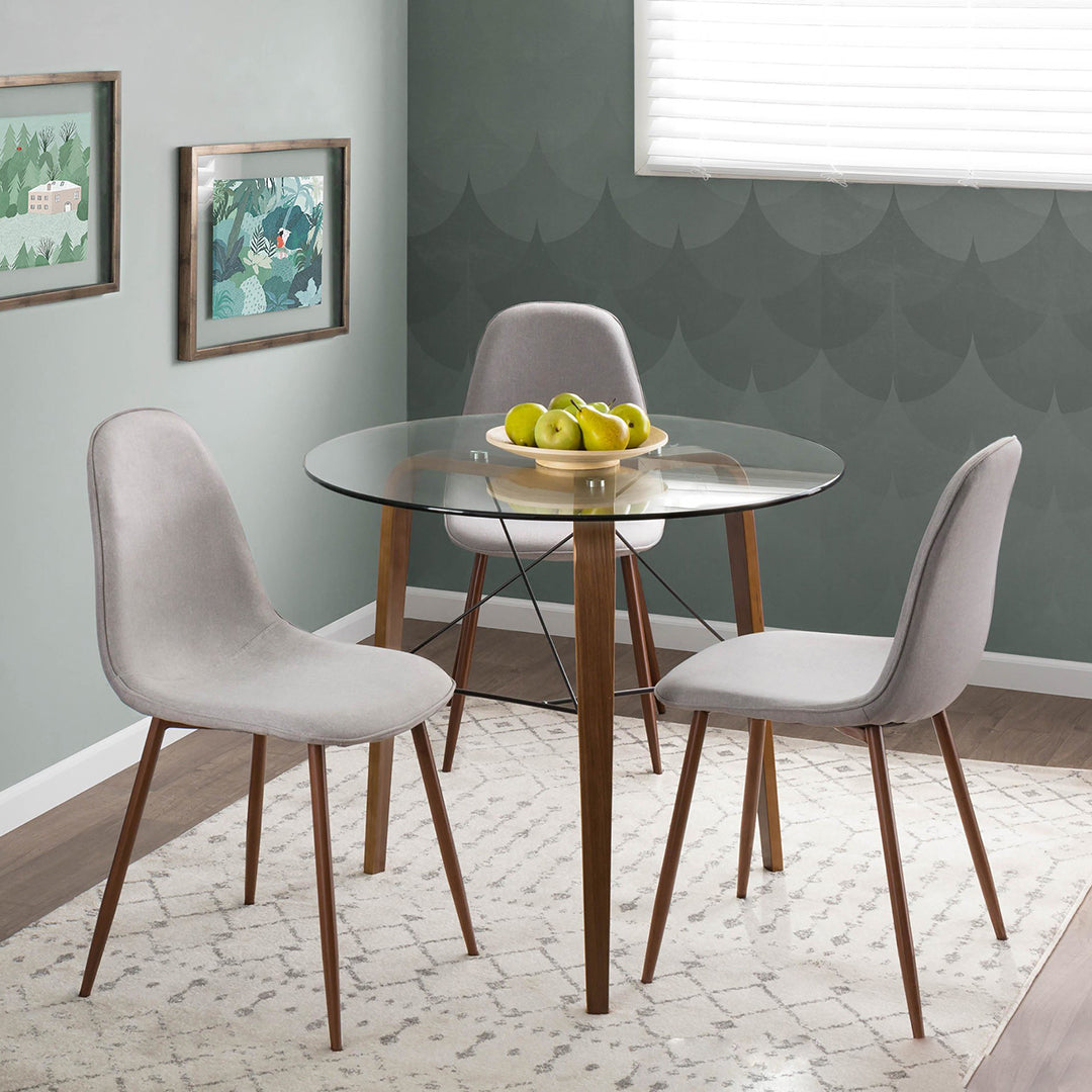 Modern Pebble Dining Chairs Set of 2 - Mid Century Style Kitchen Chairs with Upholstered Seat & Wooden Legs - Perfect for Dining Room, Kitchen, Breakfast Nook & Small Spaces