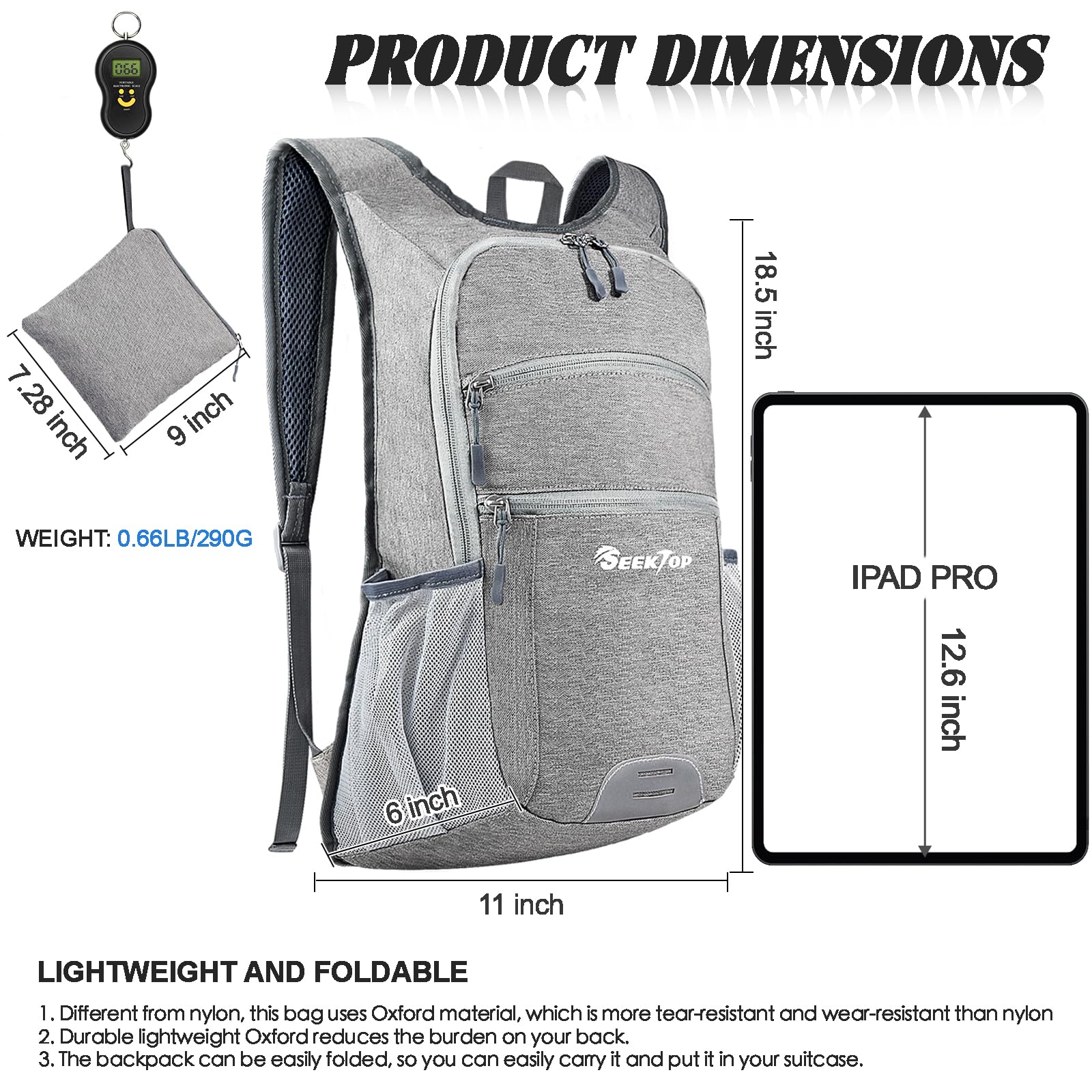 Seektop 20L Ultra Lightweight Waterproof Hiking Backpack - Foldable Travel Daypack for Outdoor Camping, Hiking & Daily Commute - Compact Packable Backpack for Women & Men