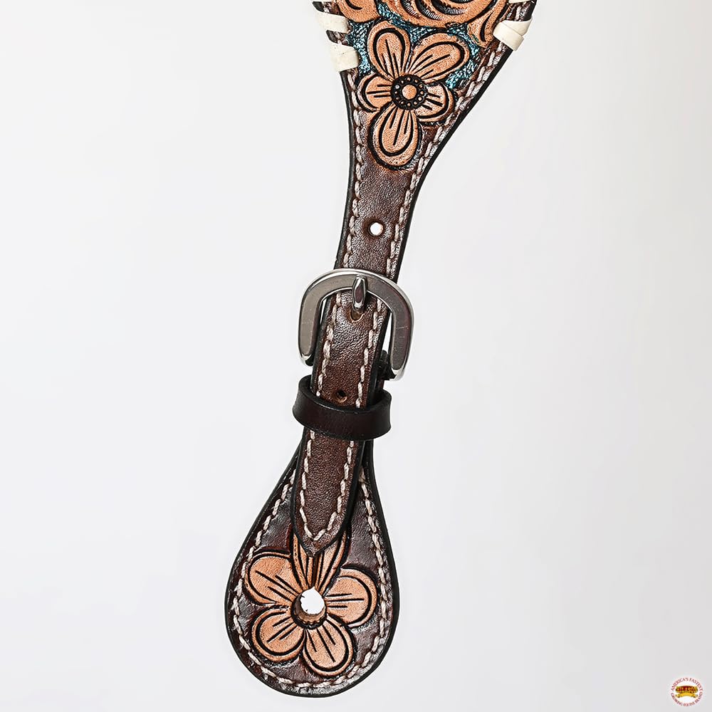 HILASON Genuine Leather Western Horse Spur Straps with Floral Hand-Painted Design - Durable Leather Spur Straps for Men & Women - Perfect for Western Riding, Rodeo & Equestrian Training