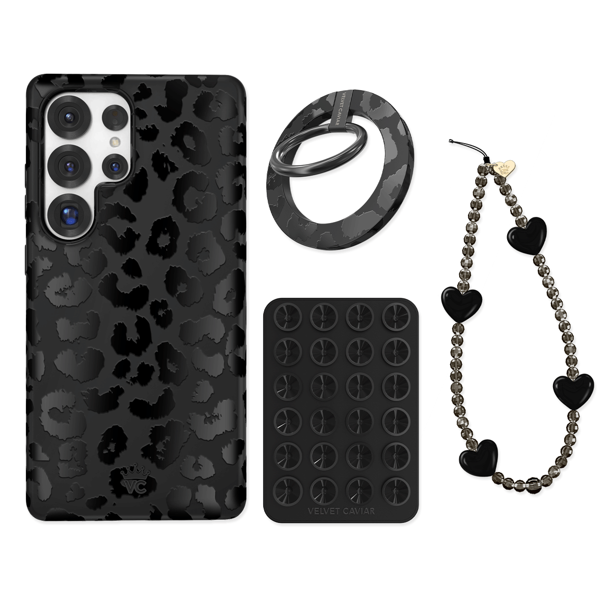 Samsung Galaxy Grip Case with Black Leopard Design - Protective Phone Cover for Samsung Galaxy [Model] | Stylish & Secure for Everyday Use, Travel, and Outdoor Activities