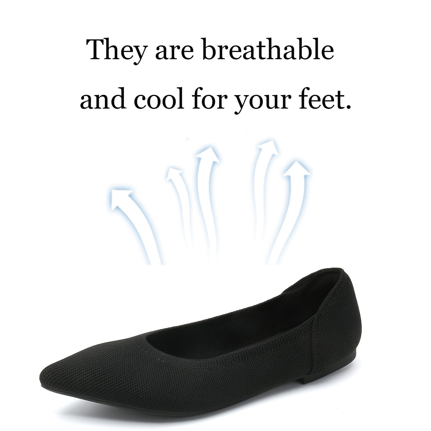 Women's Pointed Toe Ballet Flats - Comfortable Knit Slip On Dress Shoes with Soft Mesh for Walking | Perfect for Office, Casual Outfits & Daily Commute