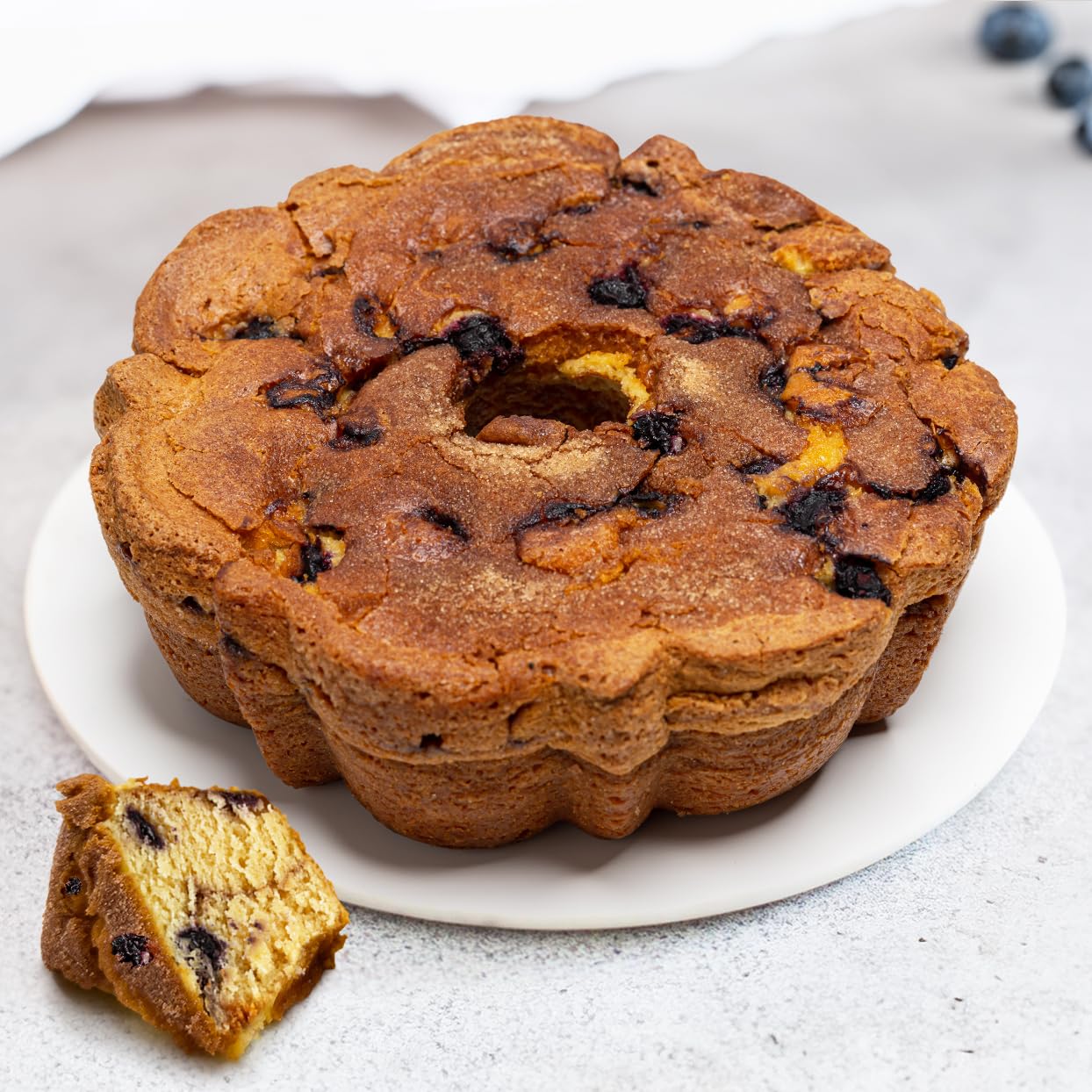 Large Traditional Blueberry Coffee Cake - Buy One Get One 50% Off - 3.1 lbs (2 Cakes) - Perfect for Breakfast, Brunch & Family Gatherings
