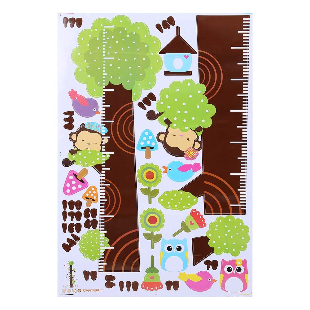 Owl Tree Growth Chart Wall Stickers - Removable Height Measurement Decal for Kids Room Decor | Perfect for Nursery, Bedroom & Playroom Tracking Child's Development