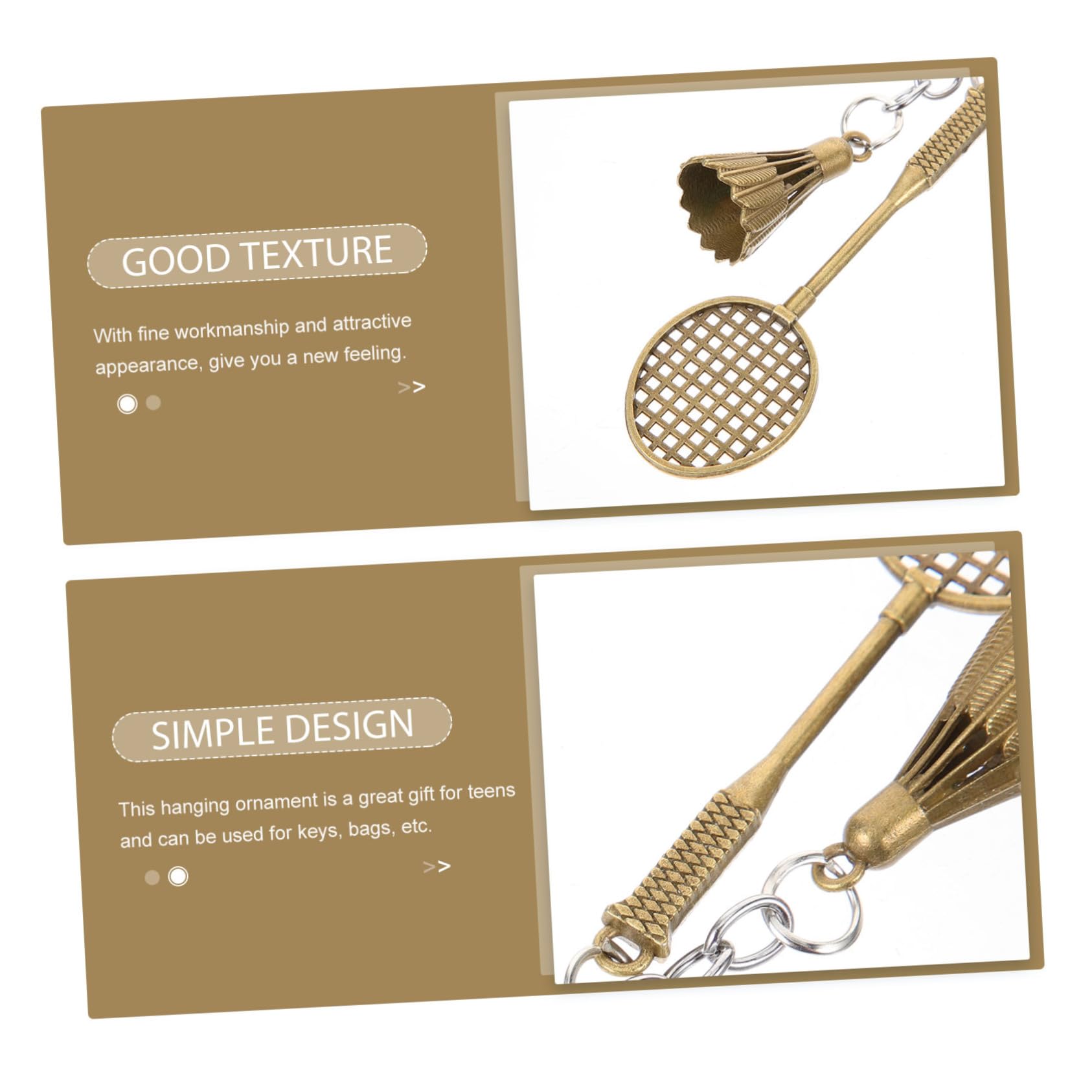 KITANDOVE 3-Piece Badminton Keychain Set - Stylish Sports Keychain for Backpacks, Car Keys & Bag Accessories - Unique Cute Gift for Badminton Lovers (Perfect for Gifts, Sports Enthusiasts & Everyday Carry)