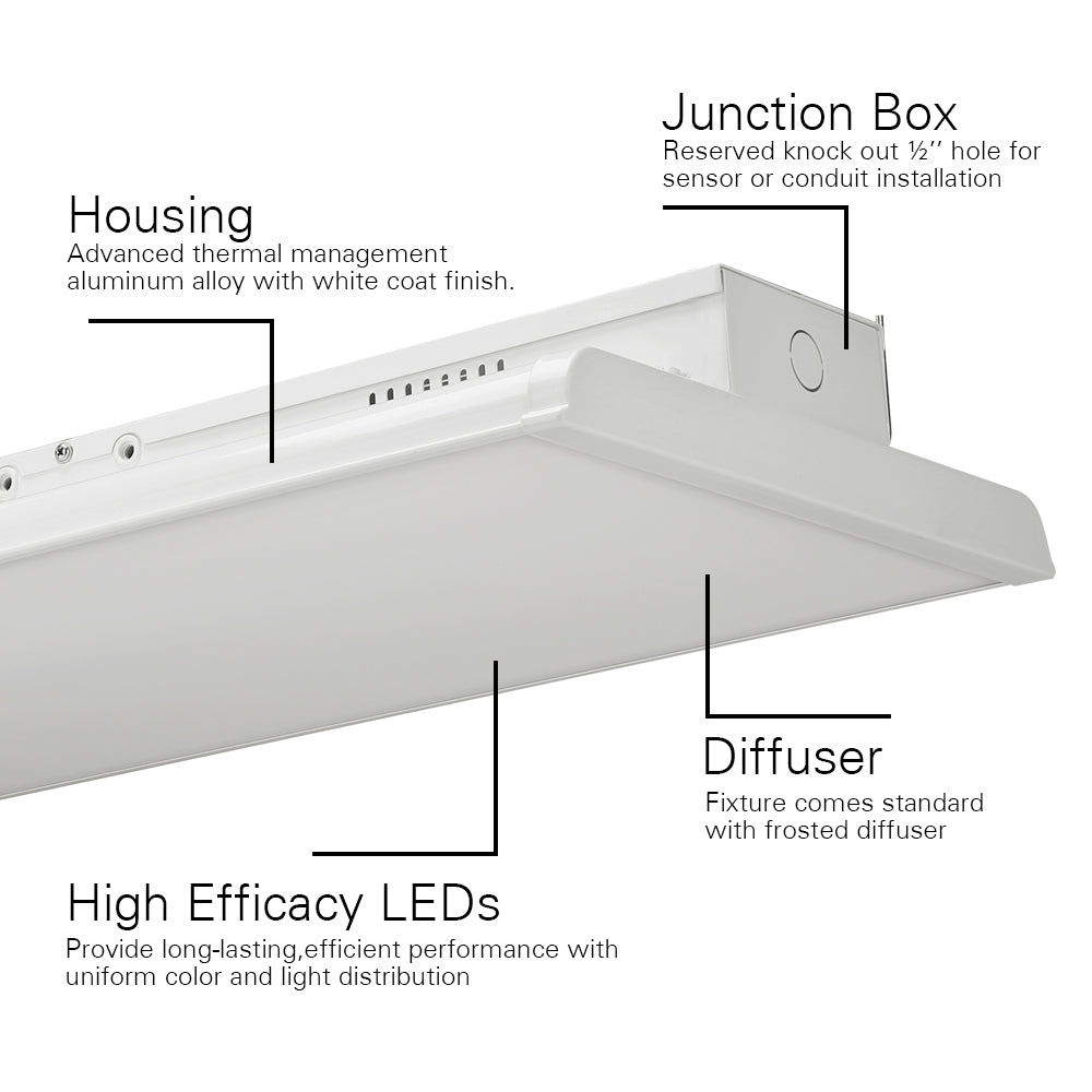 Konlite 165W Linear LED High Bay Light - 1x2 FT, 120-277V, 23100 Lumens, 5000K Daylight, 400W Equivalent - Perfect for Warehouses, Garages & Industrial Spaces