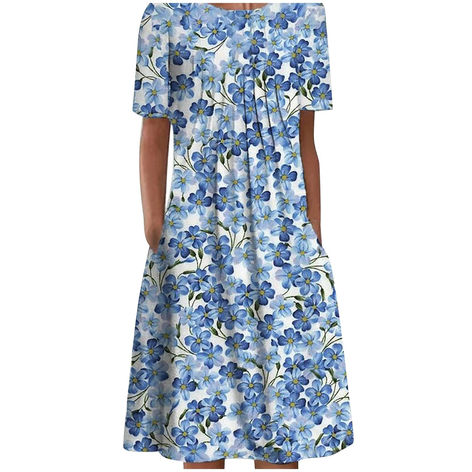FABIURT Women's Summer Short Sleeve T-Shirt Dress - Casual Tie Waist Dress with Pockets | Perfect for Beach, Vacation & Everyday Wear