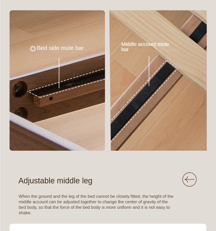 Solid Black Walnut Wood Bed Frame - Chinese Retro Style Queen/King Size Platform Bed with Storage | Durable Hardwood Bedroom Furniture for Master Bedroom, Guest Room & Airbnb