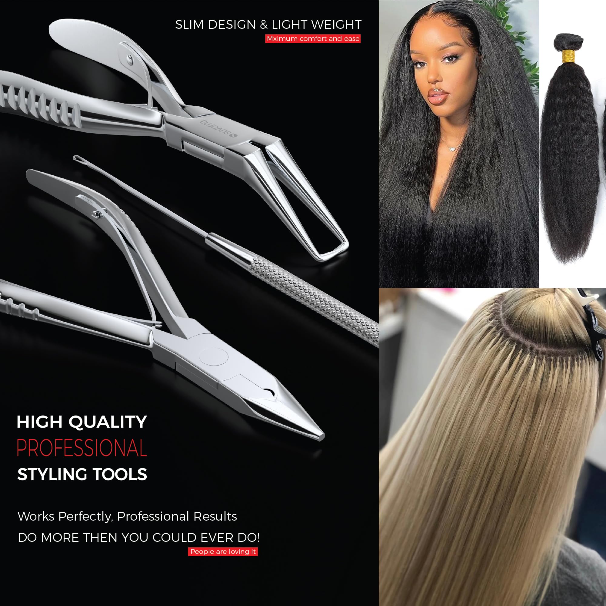 Professional Hair Extension Tools Kit - Micro Link & Micro Ring Beads Opener, Closer & Needle Hook - Japanese Steel Styling Tools for Seamless Hair Extensions | Perfect for Salons, DIY Styling & Hair Care Enthusiasts