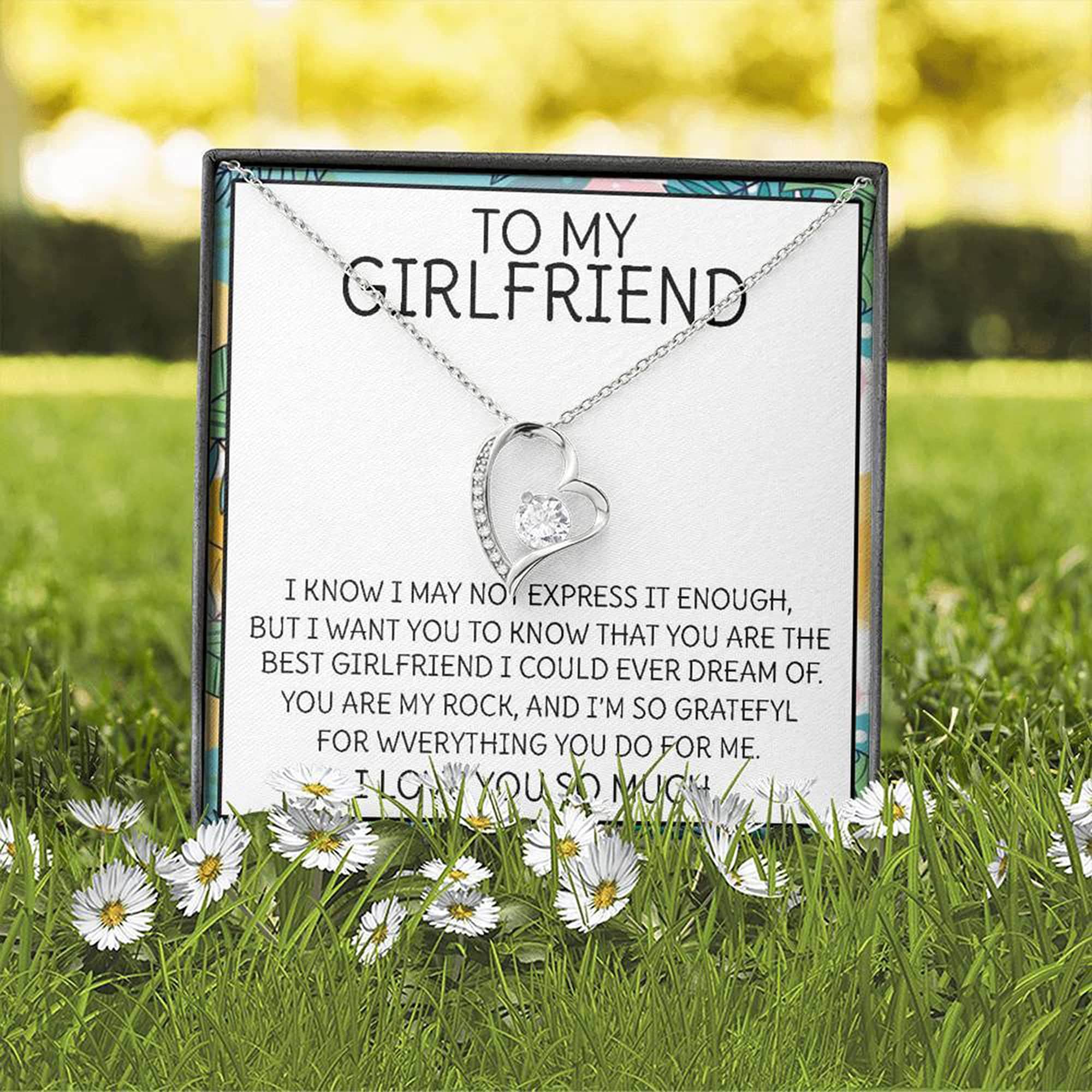 Handmade Message Card Necklace - Forever Love Jewelry Gift for Girlfriend | Anniversary, Valentine's Day, Birthday, Christmas Present | Romantic Keepsake for Her | Perfect for Date Nights, Proposals & Special Occasions