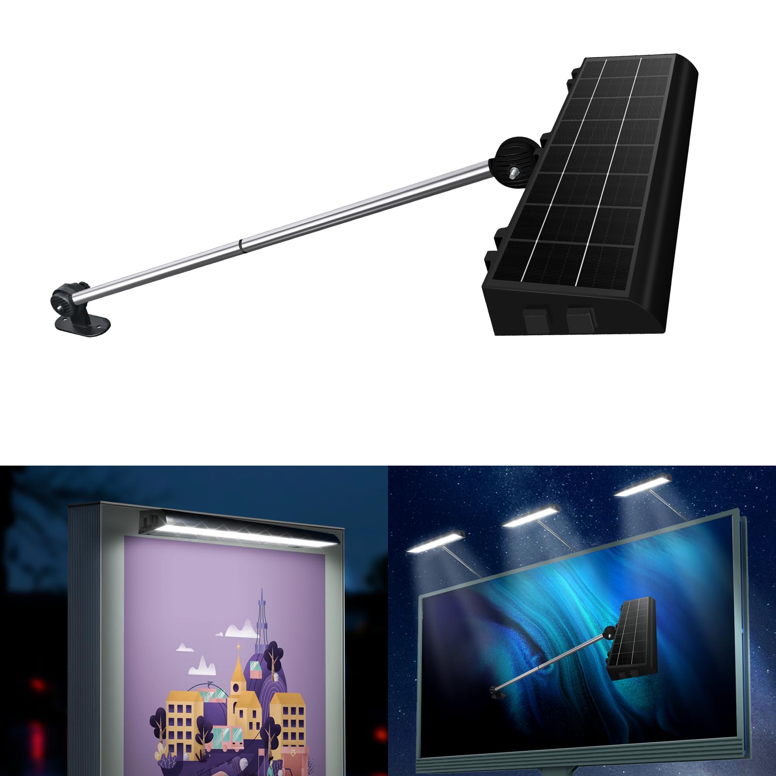 Etzeaxus 232 LED Solar Sign Light - 1200 Lumen Outdoor Billboard Lighting with 8000mAh Battery for Business, Real Estate, Shops & Commercial Signs | Weatherproof Solar-Powered Signage for Bus Stops, HOA, Highway Signs & Storefronts