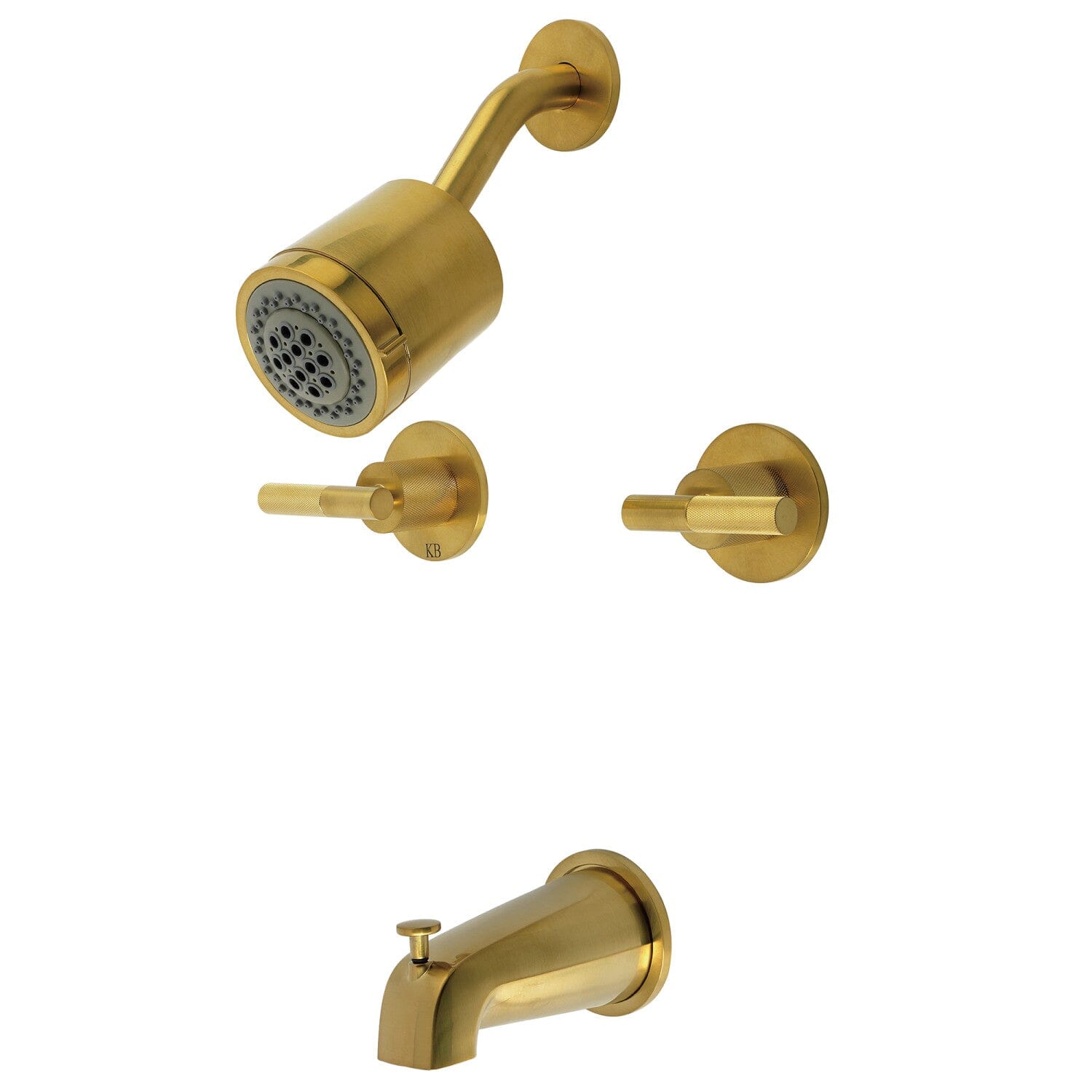 Premium Double Handle Tub and Shower Faucet with Knurled Handle - Durable Bathroom Fixture for Modern Homes & Spa-Like Showers