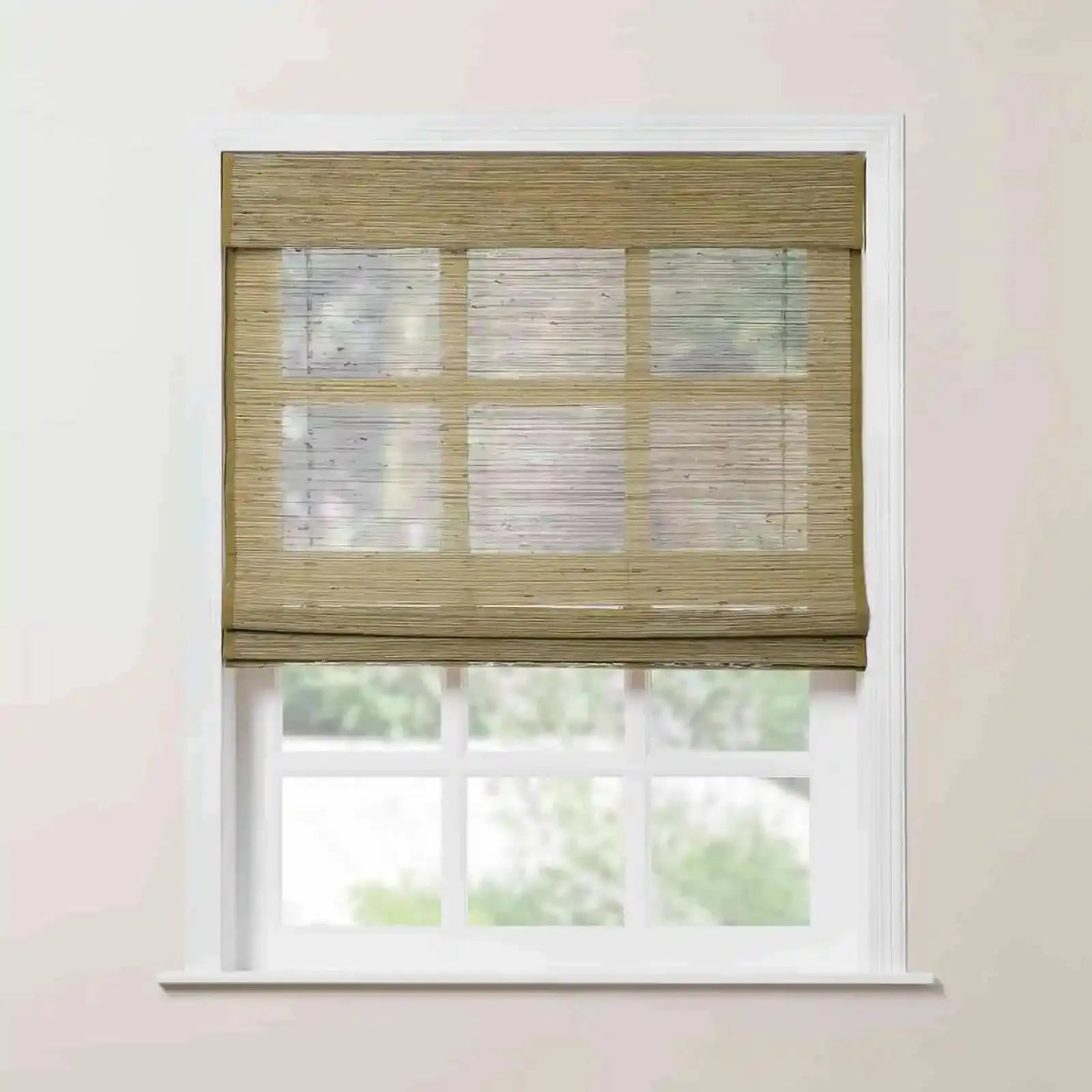 Rae Natural Ramie Bamboo Woven Shades - Series P | Eco-Friendly Window Coverings for Living Room, Bedroom & Patio | Light Filtering & UV Protection