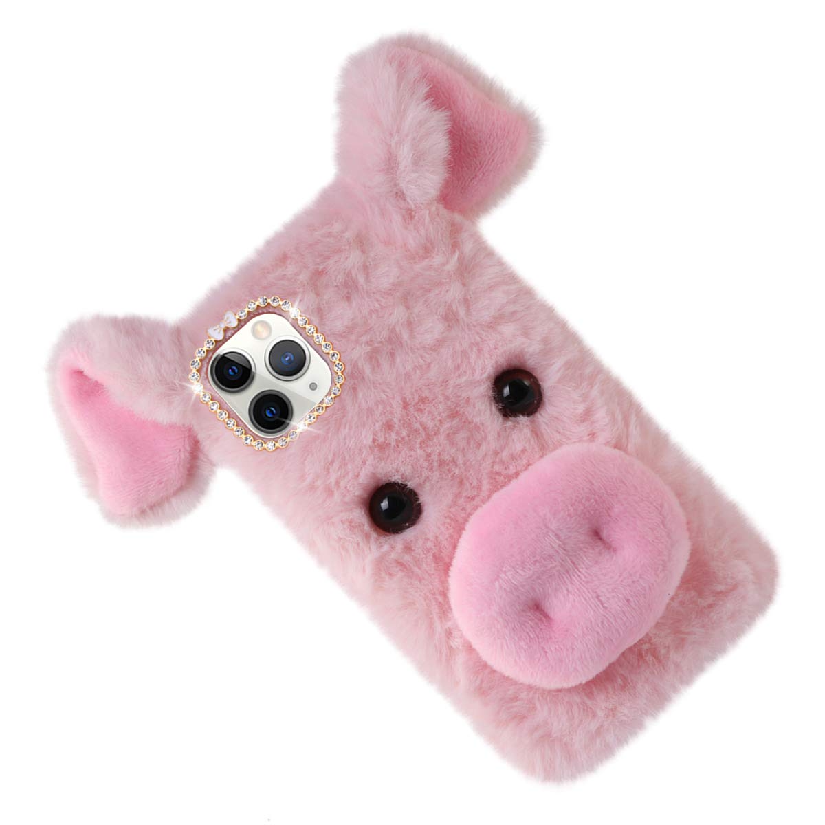 Plush Pig Phone Case for iPhone 12 - Anti-Fall Protective Cover with Soft Shell, Perfect for Kids, Gifts, and Everyday Use
