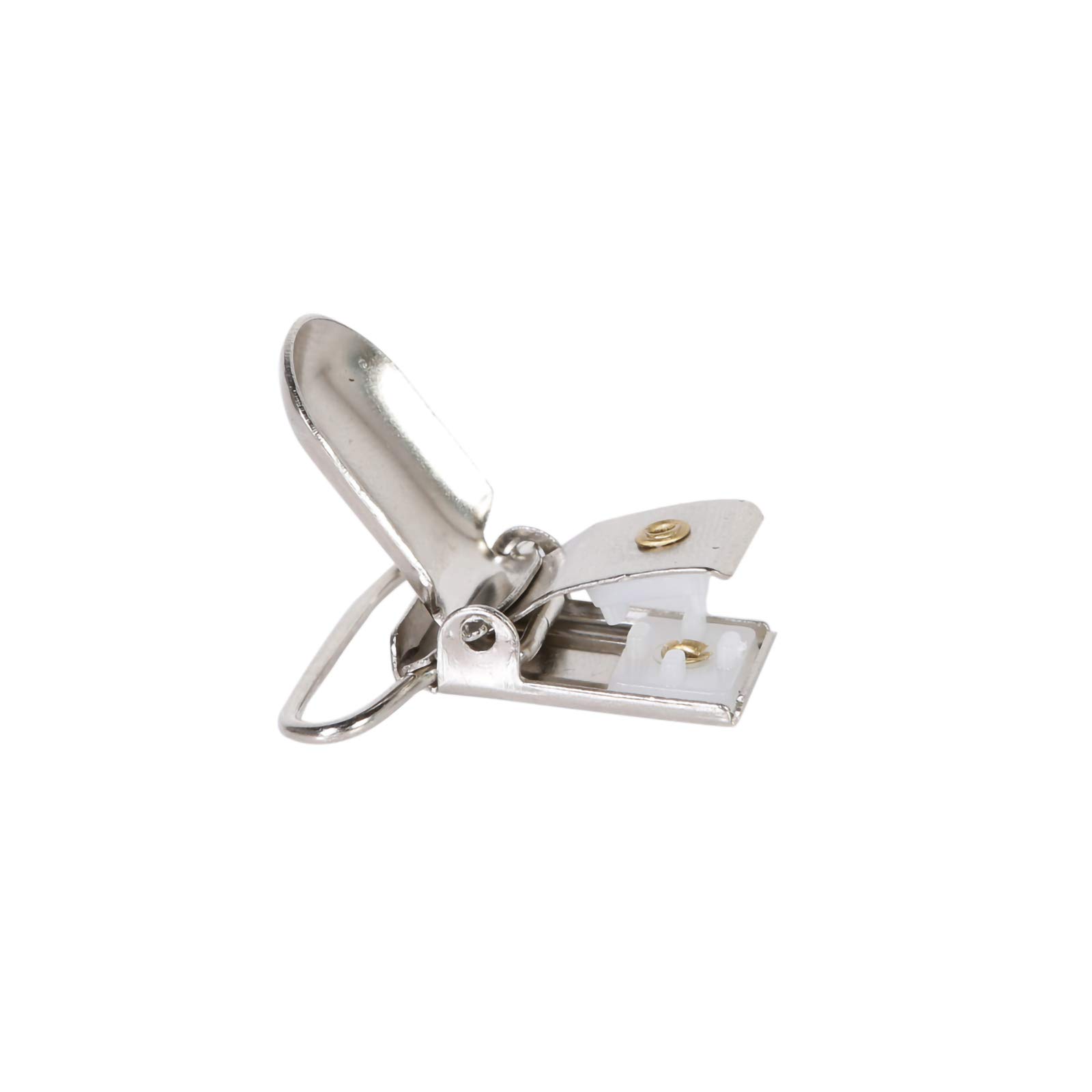 Andux 25 Pcs Silver Metal Suspender Clips for Pants, Skirts & Belts - Heavy Duty Holder Clips for Workwear, Cosplay & Fashion Accessories