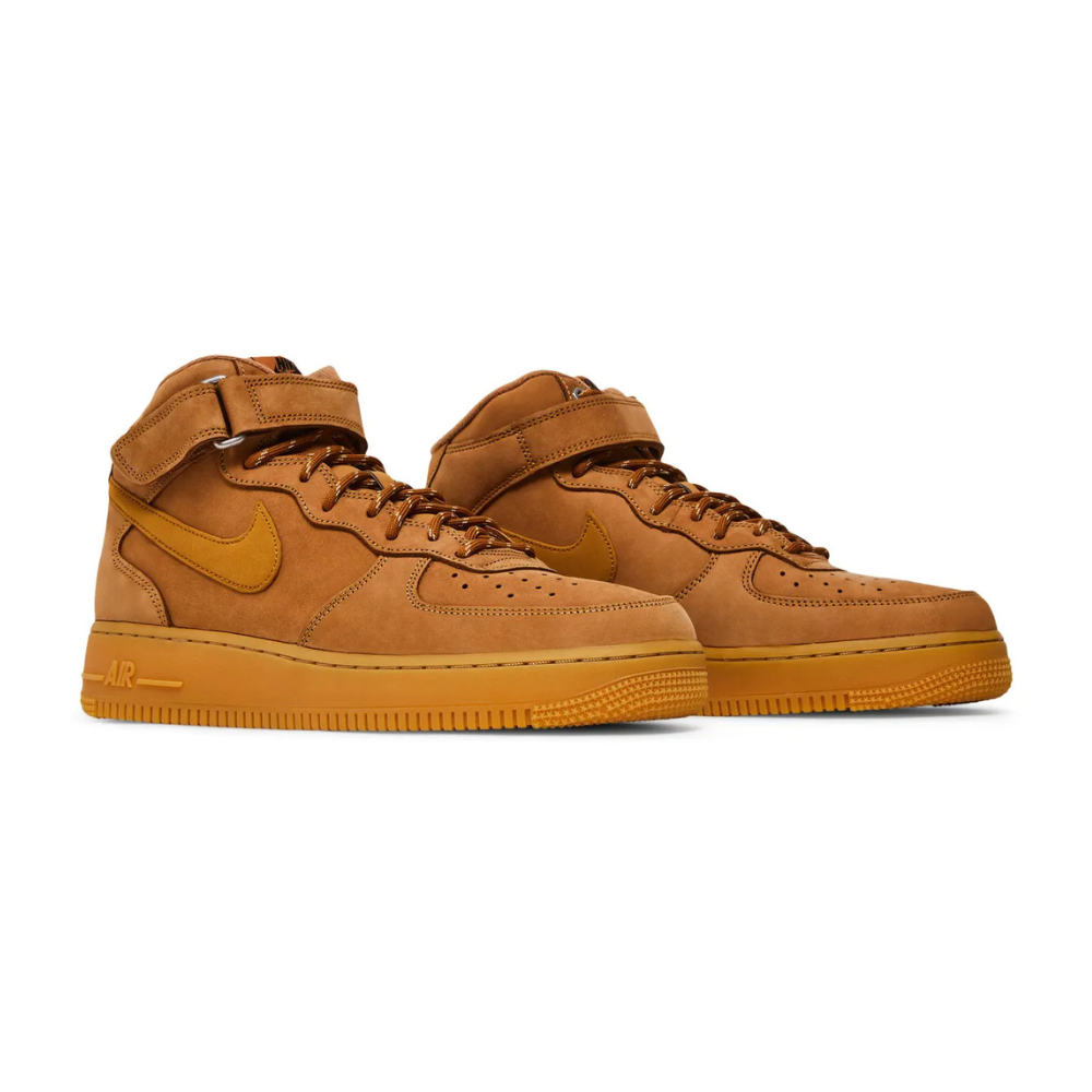 Nike Air Force 1 Mid '07 Sneakers - Flax Gum Light Brown Black Wheat Colorway - Casual & Streetwear Shoes for Men | Perfect for Everyday Wear, Urban Fashion & Sneaker Collection
