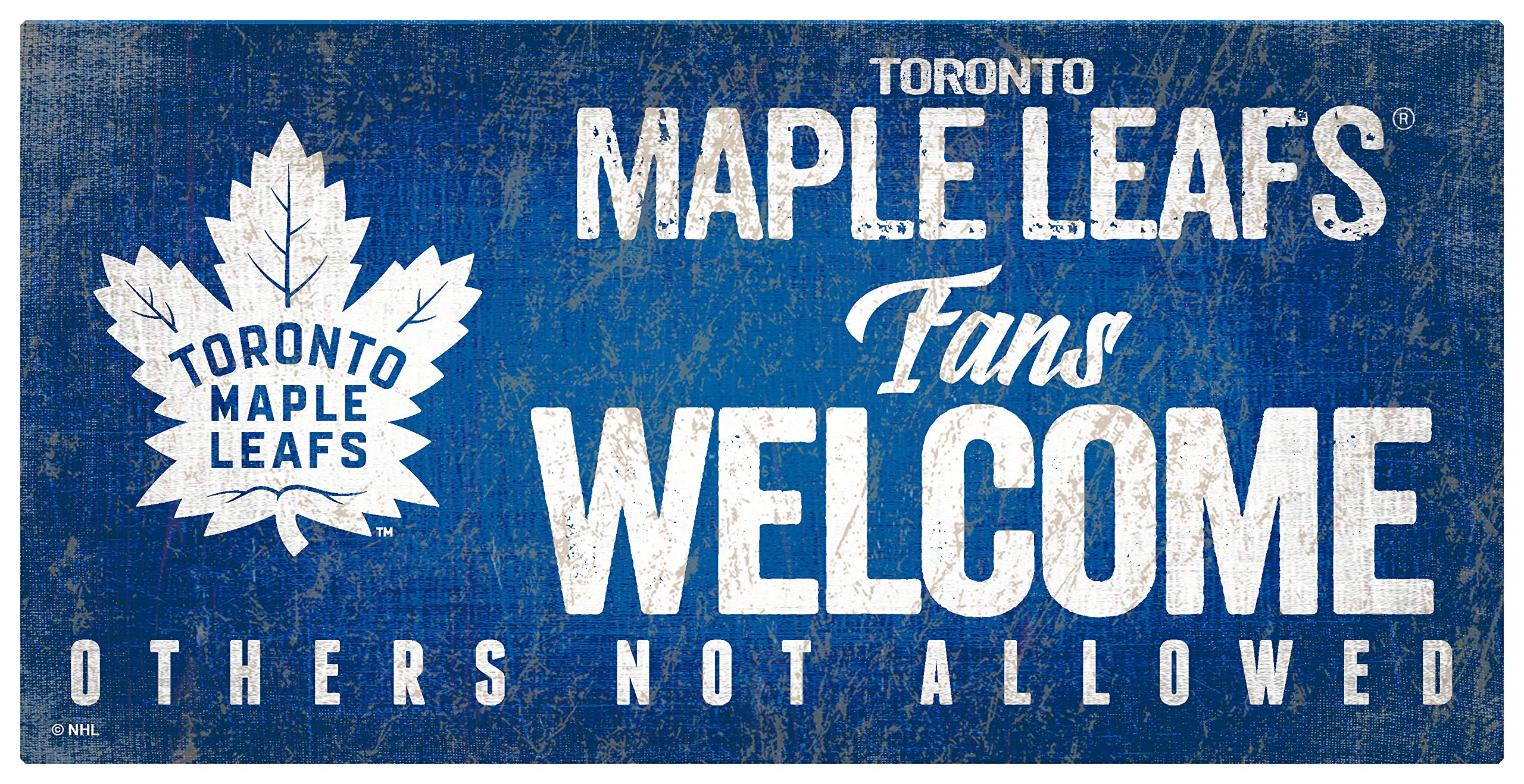 NHL Toronto Maple Leafs Unisex Welcome Sign for Hockey Fans - Team Colors, 6x12 Inches - Perfect for Game Day Decor, Man Cave & Sports Room Wall Art