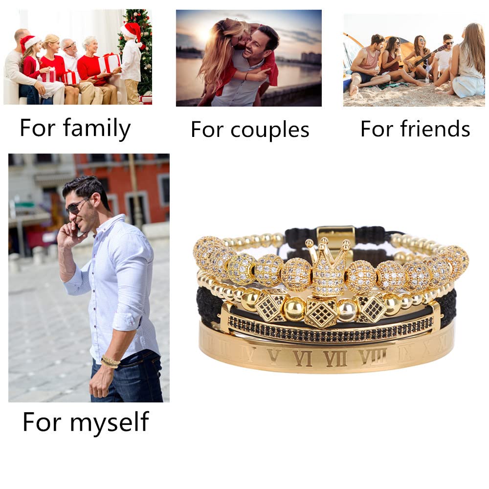 Stylish Men's Beaded Bracelet with Micro Pave Zircon - Stainless Steel Cuff Bangle for Men & Women - Perfect for Casual Wear, Date Nights & Gifts