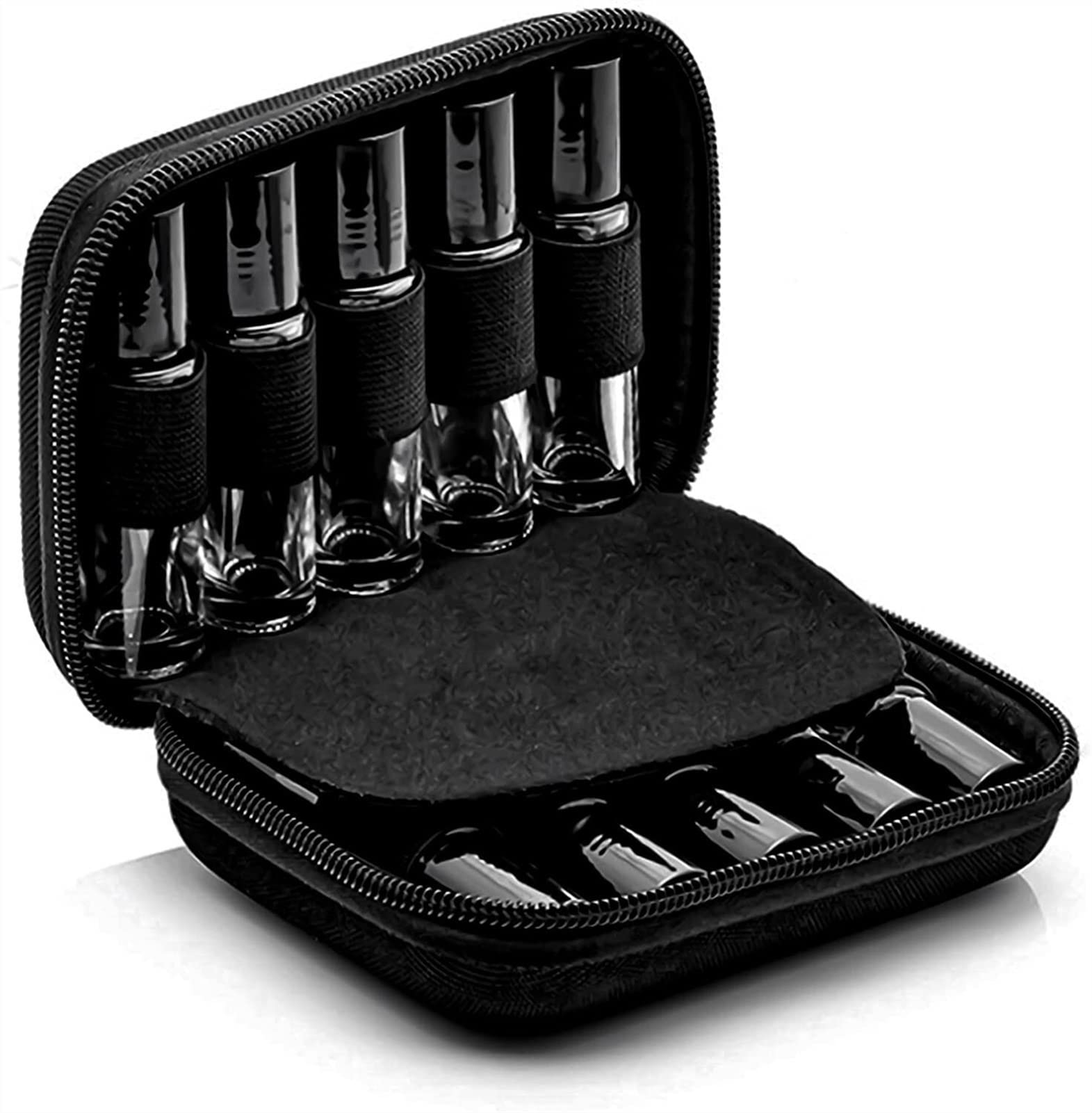 Premium 10 Bottle Essential Oil Storage Case - Portable Travel Organizer for Aromatherapy Oils, Perfumes & Makeup | Compact Black Essential Oil Bag for Home, Office & Outdoor Use | Perfect for Camping, Yoga & Daily Organization