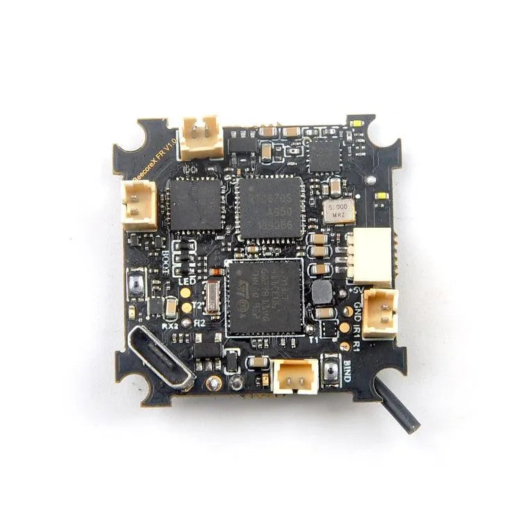 Happymodel BeecoreX FR Brushed F4 Flight Controller with ESC, VTX, RX & OSD for Tiny Whoop Drones (Inductrix, E010, E010S) - Frsky Receiver Compatible - Perfect for FPV Racing and Indoor Drone Flying