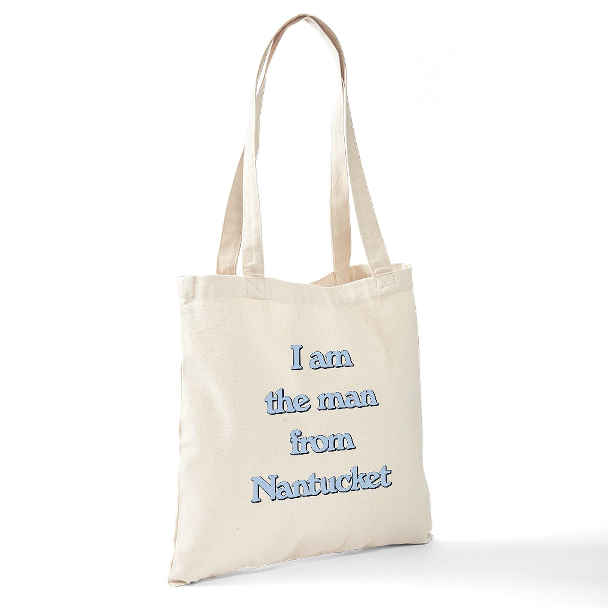 CafePress 'I Am The Man From Nantucket' Natural Canvas Tote Bag - Reusable Grocery Shopping Bag for Beach, Market & Everyday Use