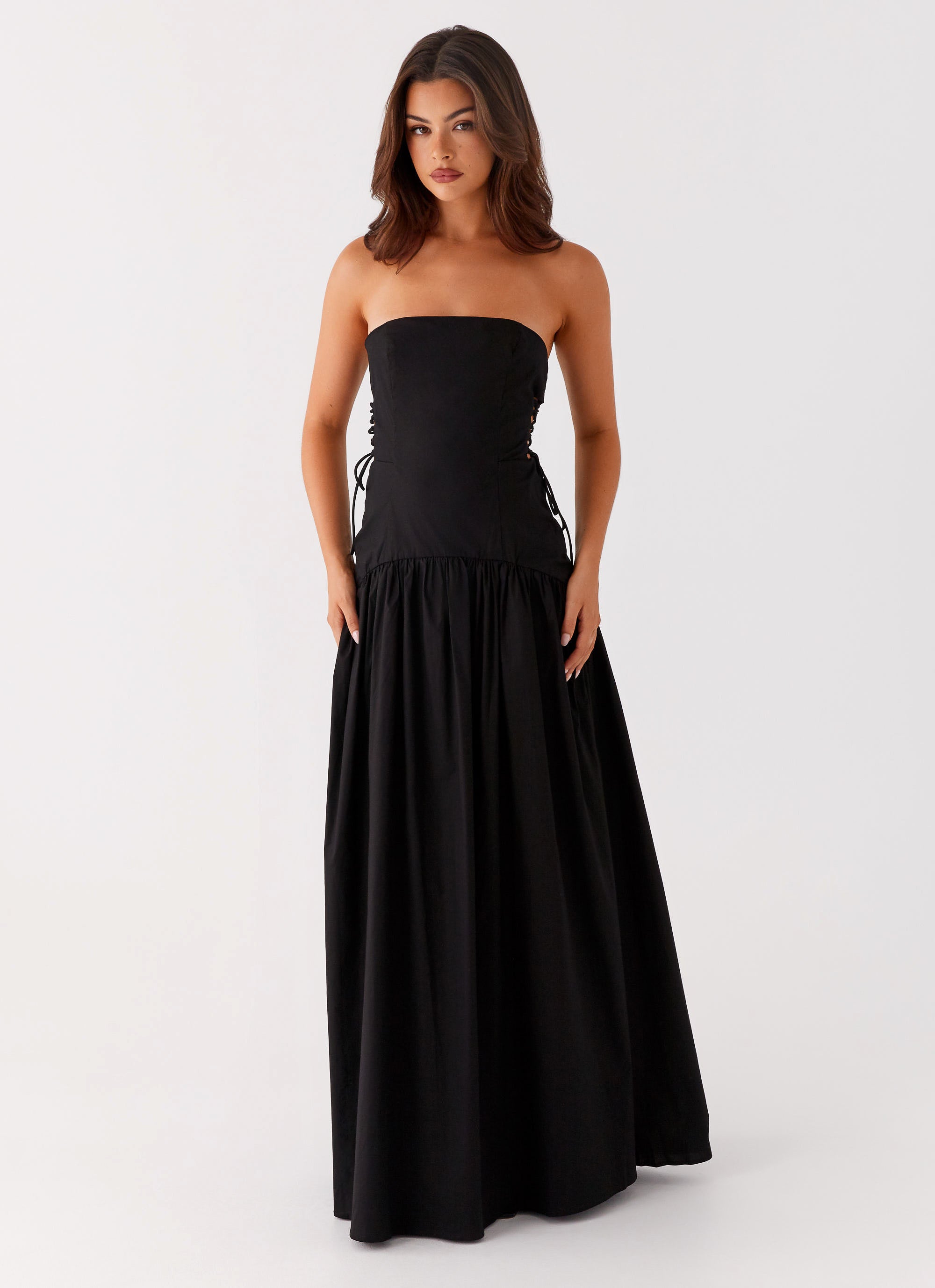 Conagh Maxi Dress for Women - Elegant Black Long Flowy Dress for Summer, Beach, Party & Casual Wear