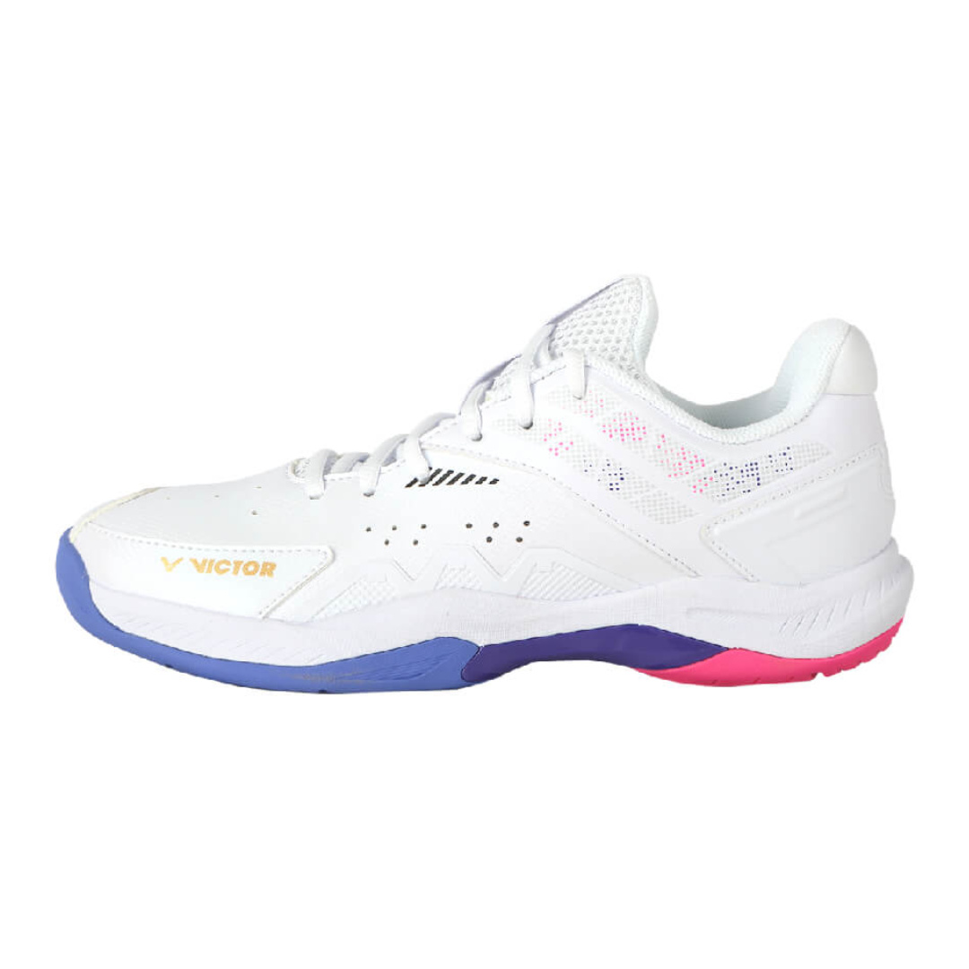 Victor P8500TD AJ Court Shoes for Men & Women - White/Purple Basketball Sneakers with Cushioning - Perfect for Indoor/Outdoor Courts, Training & Casual Wear