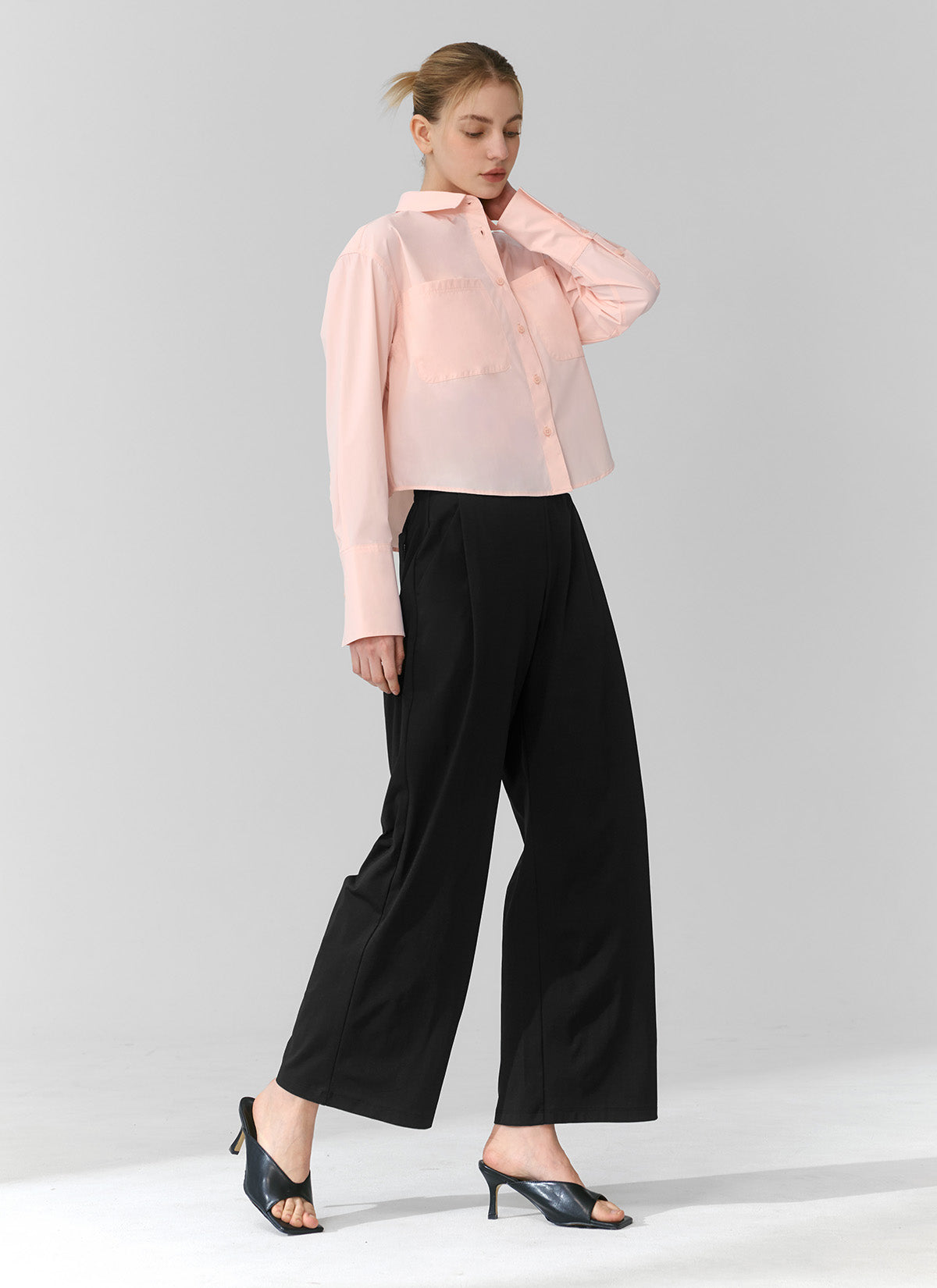 Ecodex All Banding Semi Wide Pants for Women - Comfortable Stretch High Waist Trousers for Work, Office & Casual Wear