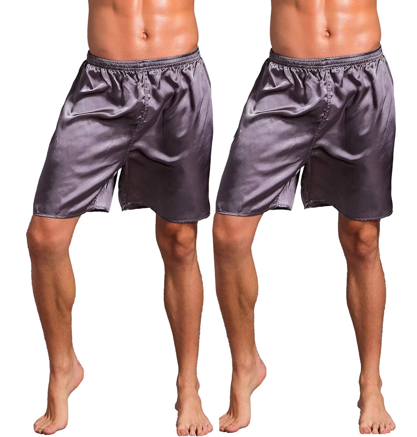 Men's Satin Boxer Shorts - Soft Silky Sleepwear & Lounge Pants - Comfortable for Home, Travel & Beach Vacation