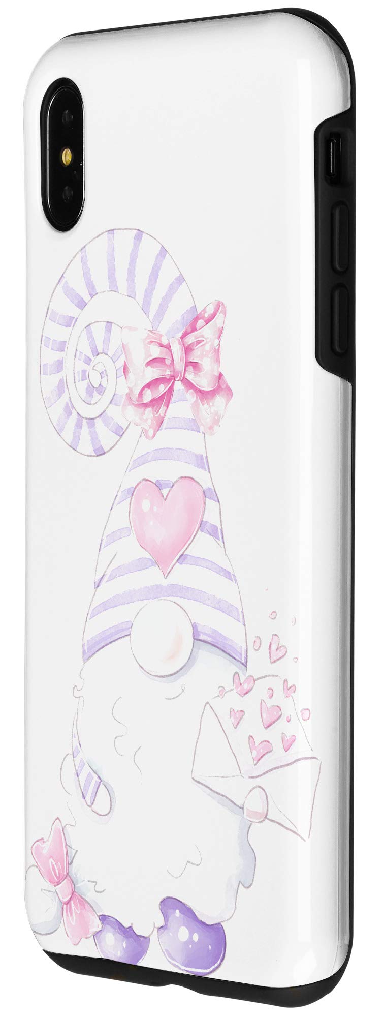 iPhone XS Max Cute Gnome Case with Pink Ribbons & Hearts - Perfect for Valentine's Day Gifts & Everyday Protection