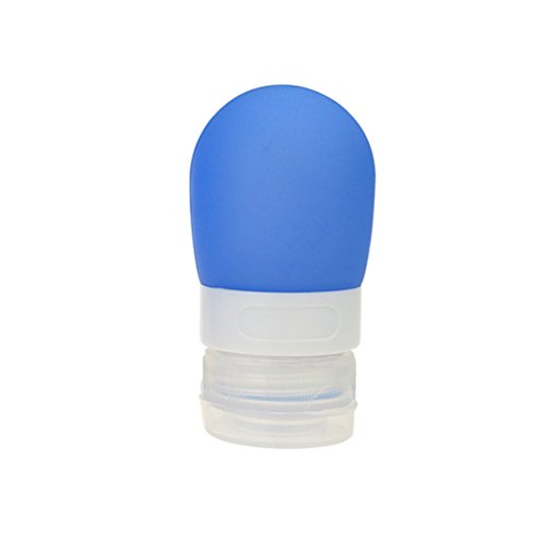 TINKSKY 80ml Portable Silicone Travel Bottle - Leak Proof Soap Dispenser & Lotion Container for Toiletries, Cosmetics, Shampoo (Blue) - Perfect for Air Travel, Gym, Camping & Daily Use