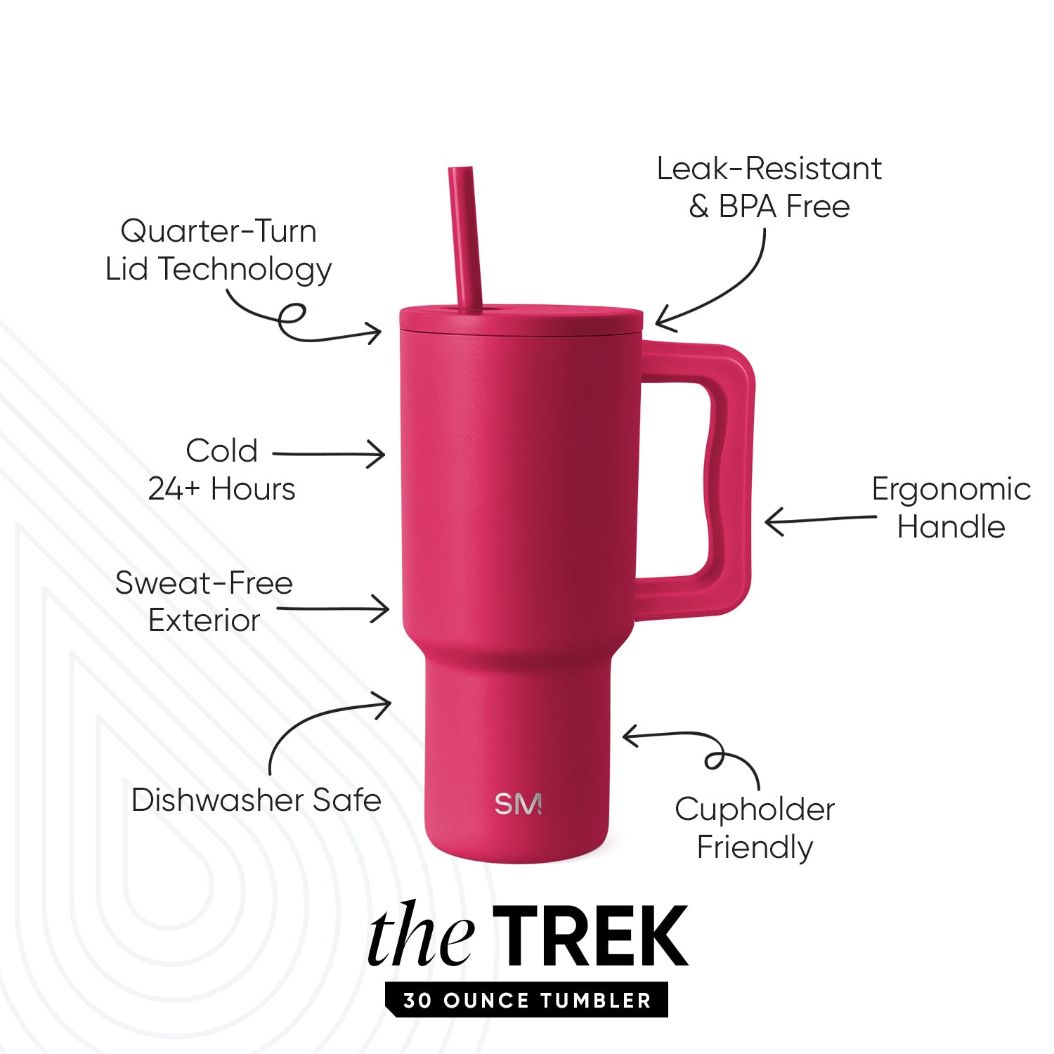 Premium Trek Tumbler 30Oz 40 - Insulated Stainless Steel Water Bottle with Lid for Hot & Cold Drinks - Perfect for Hiking, Camping, Gym & Outdoor Adventures